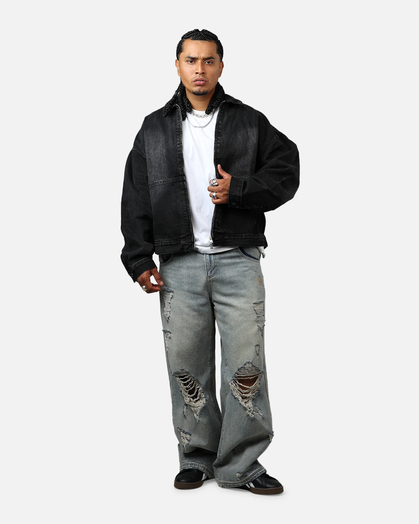 MNML Denim Choir Coat Washed Black