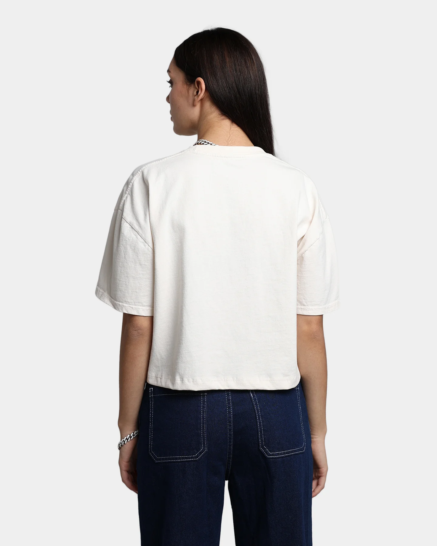 Playboy X Culture Kings Women's Shhh Crop T-Shirt Off White