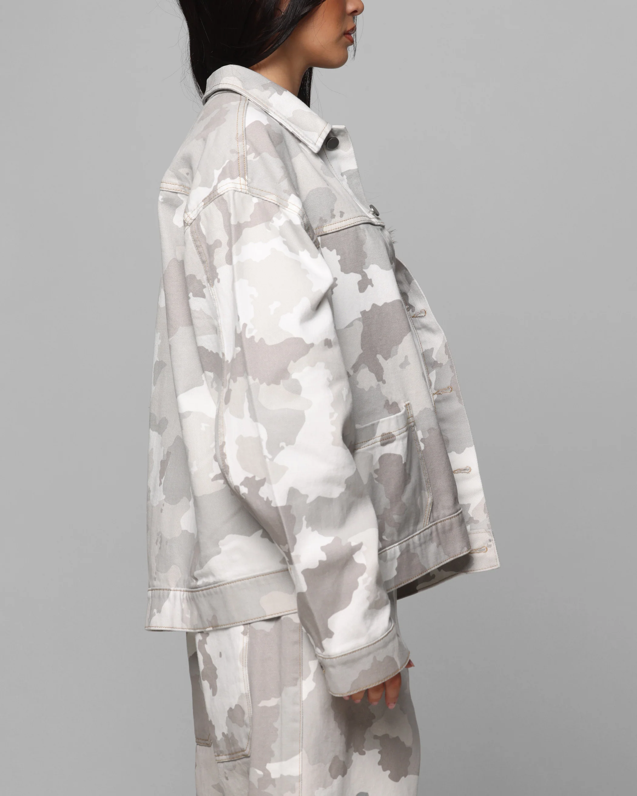 Loiter Prestige Denim Jacket Snow Camo