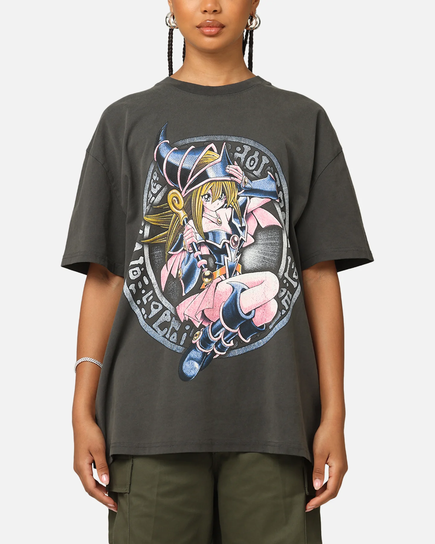 Goat Crew X Yu-Gi-Oh! Dark Magician Girl Card Heavyweight T-Shirt Black Wash