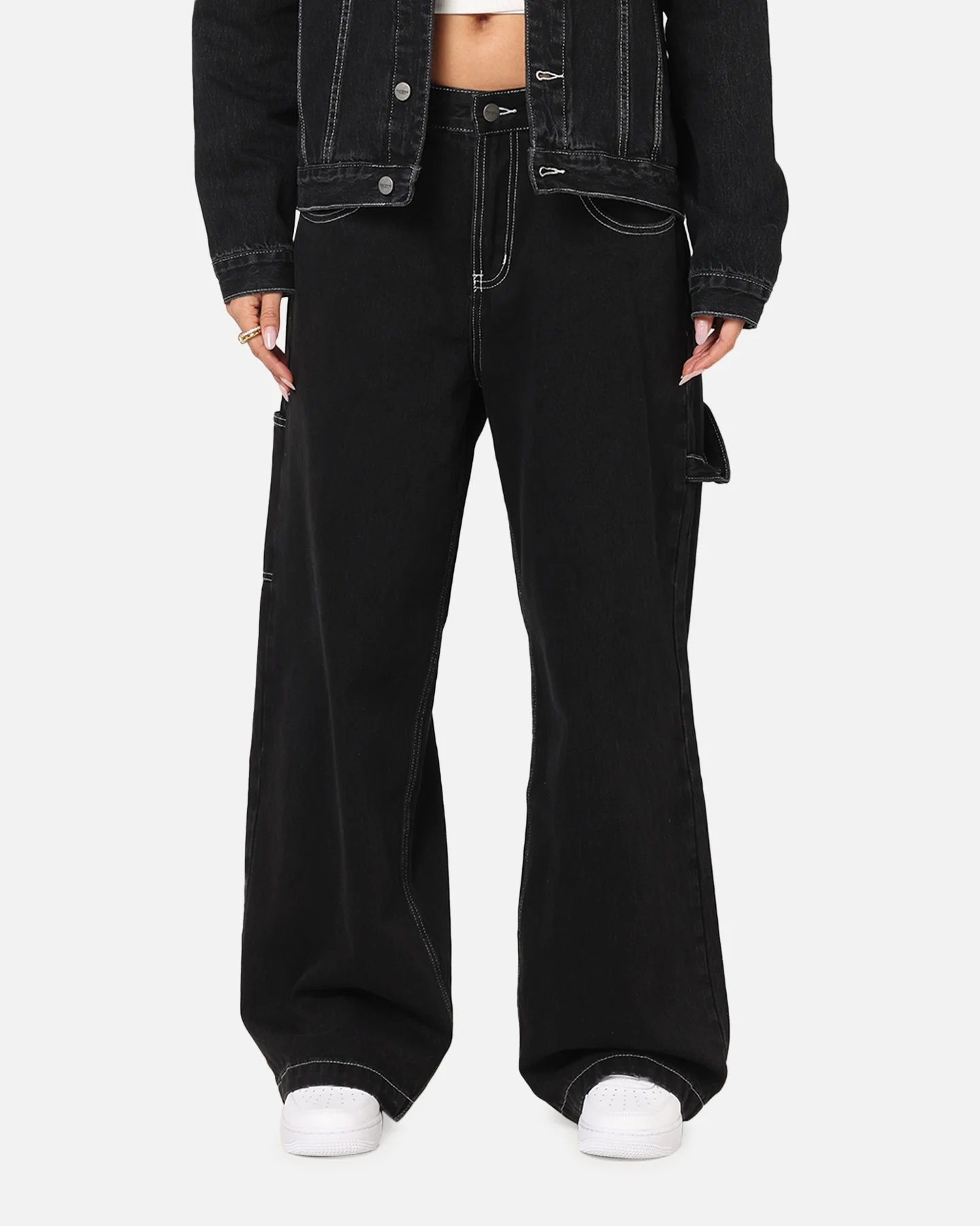 Saint Morta Amplus Fray Carpenter Jeans Contrast Black