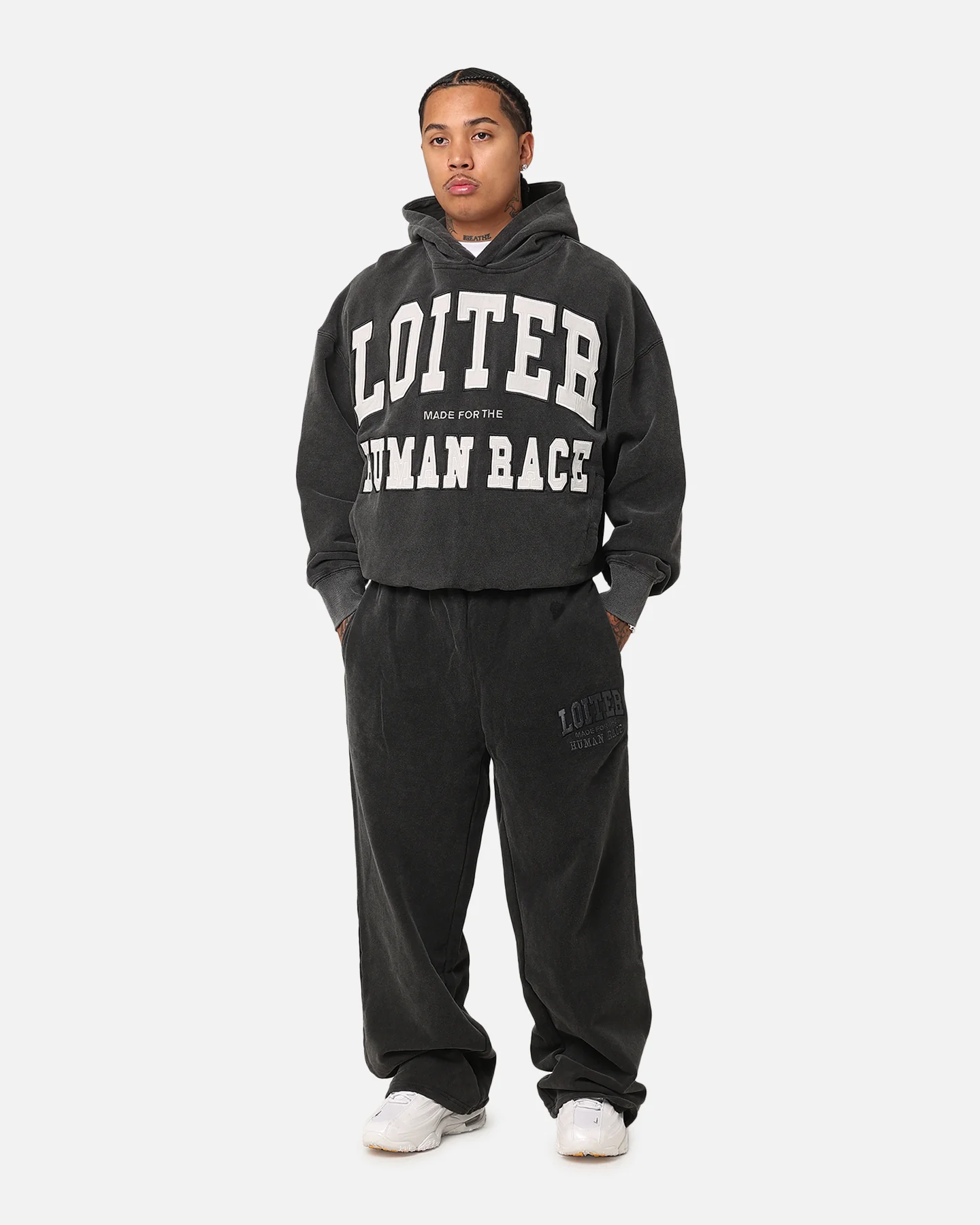 Loiter College Dropout Hoodie Washed Black