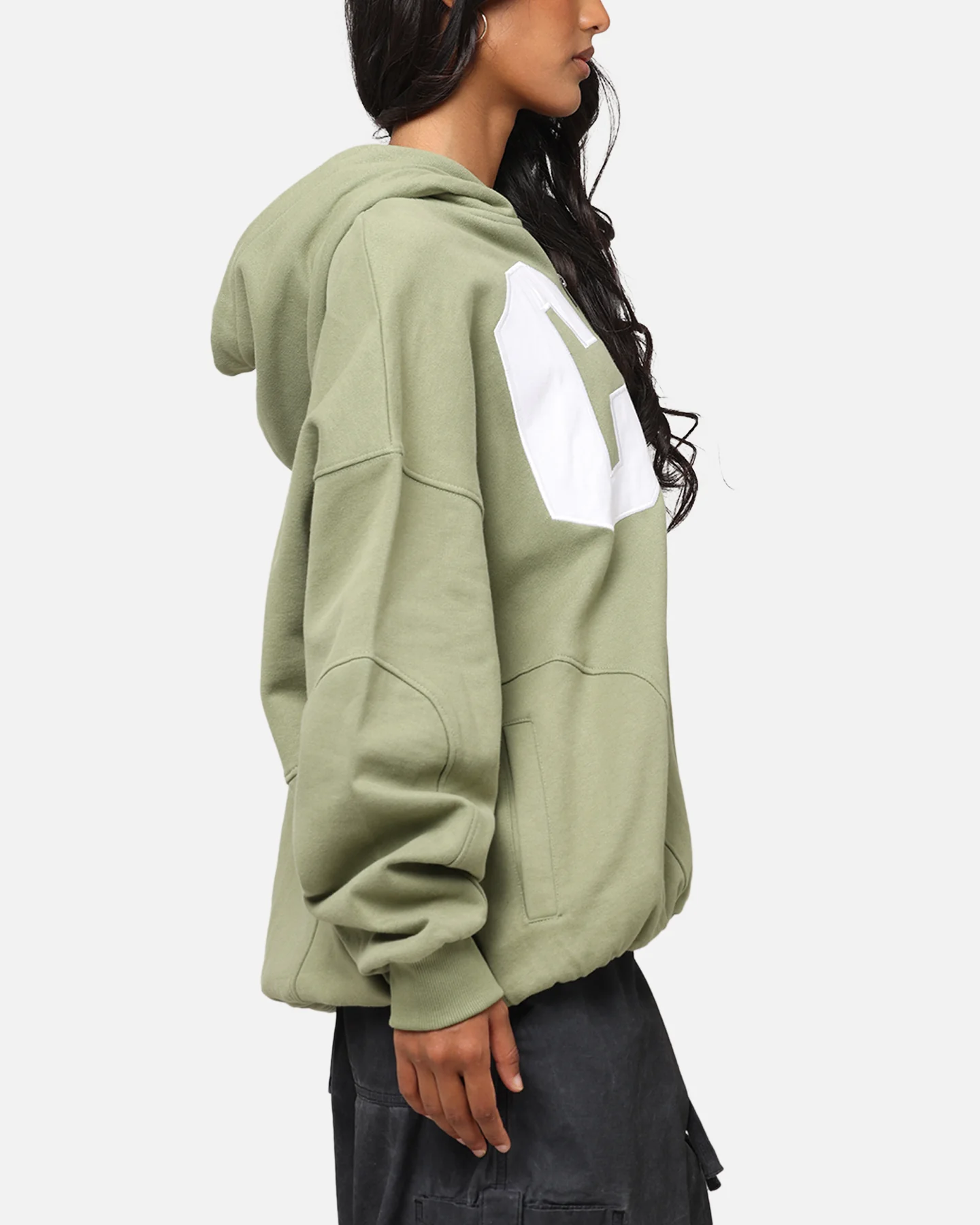 Carre Legacy Panelled Zip Hoodie Green