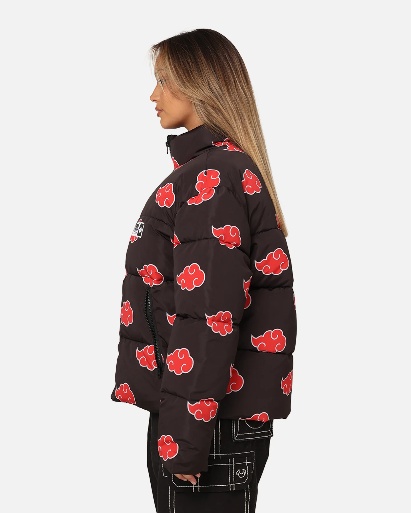 Goat Crew X Naruto Akatsuki Puffer Jacket Black