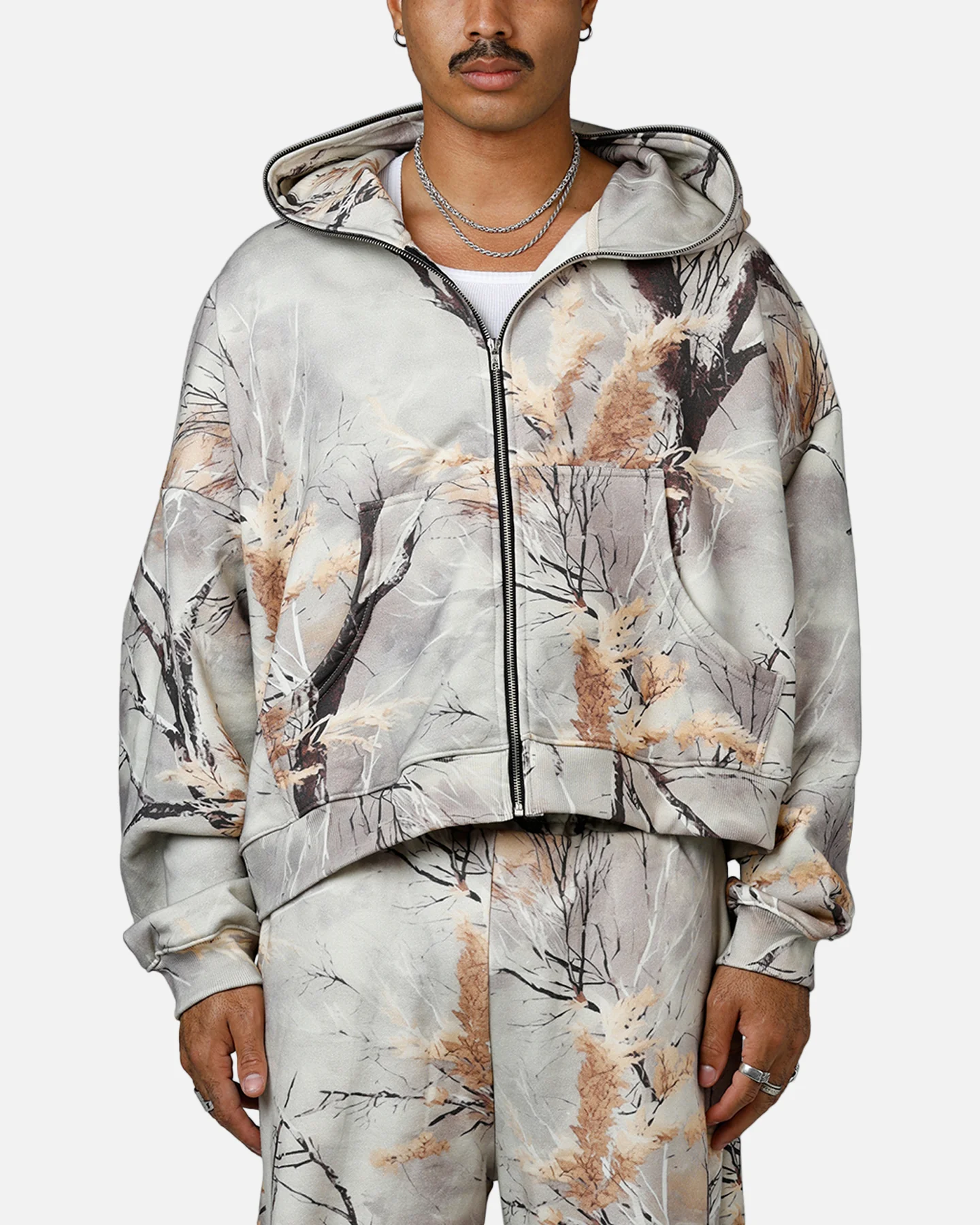 MNML Full Zip Hoodie Snow Camo
