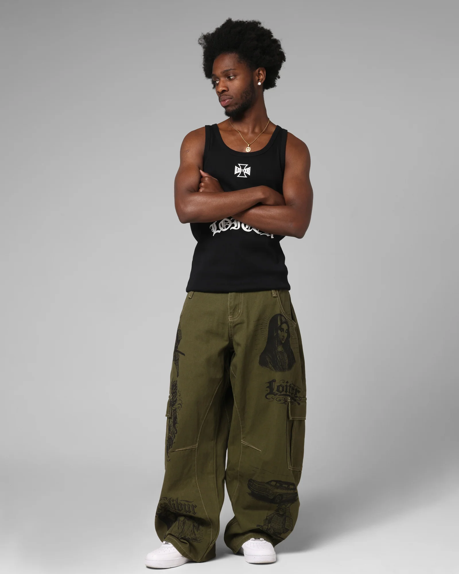 Loiter Layered Holy Fire Cargo Pants Khaki