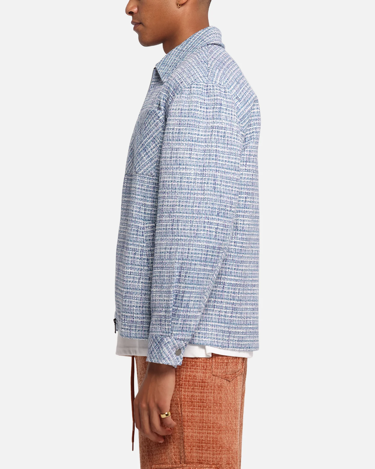 XXIII Boucle Tweed Zip Jacket Teal/Blue/Purple