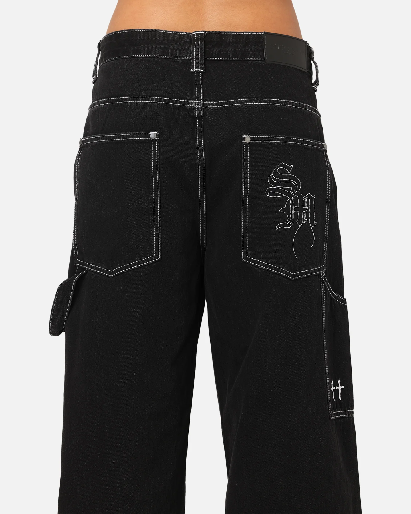 Saint Morta Amplus Fray Carpenter Jeans Contrast Black