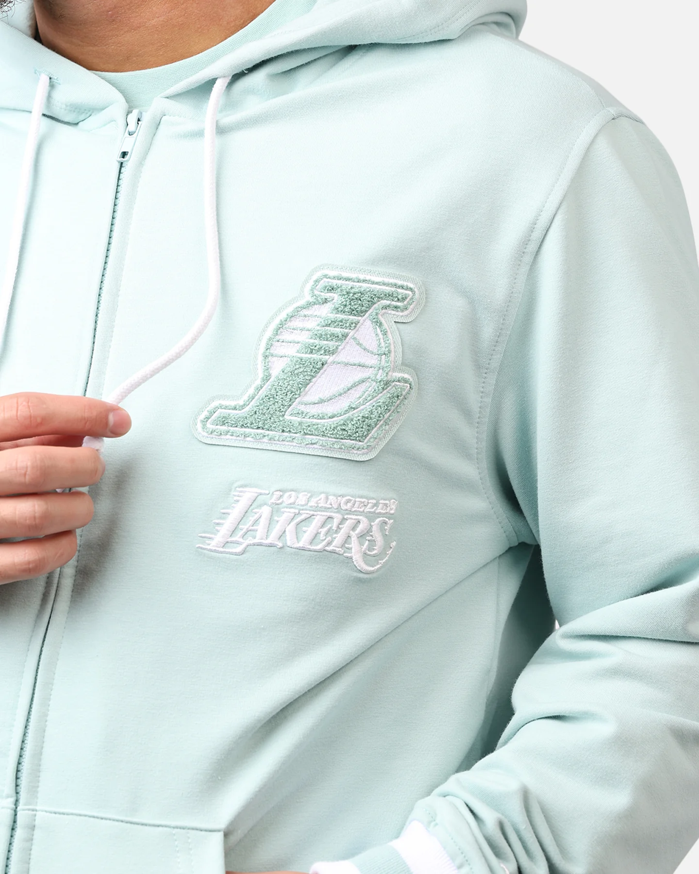New Era Los Angeles Lakers 'Logo Select Mint' Full Zip Hoodie Mint/White