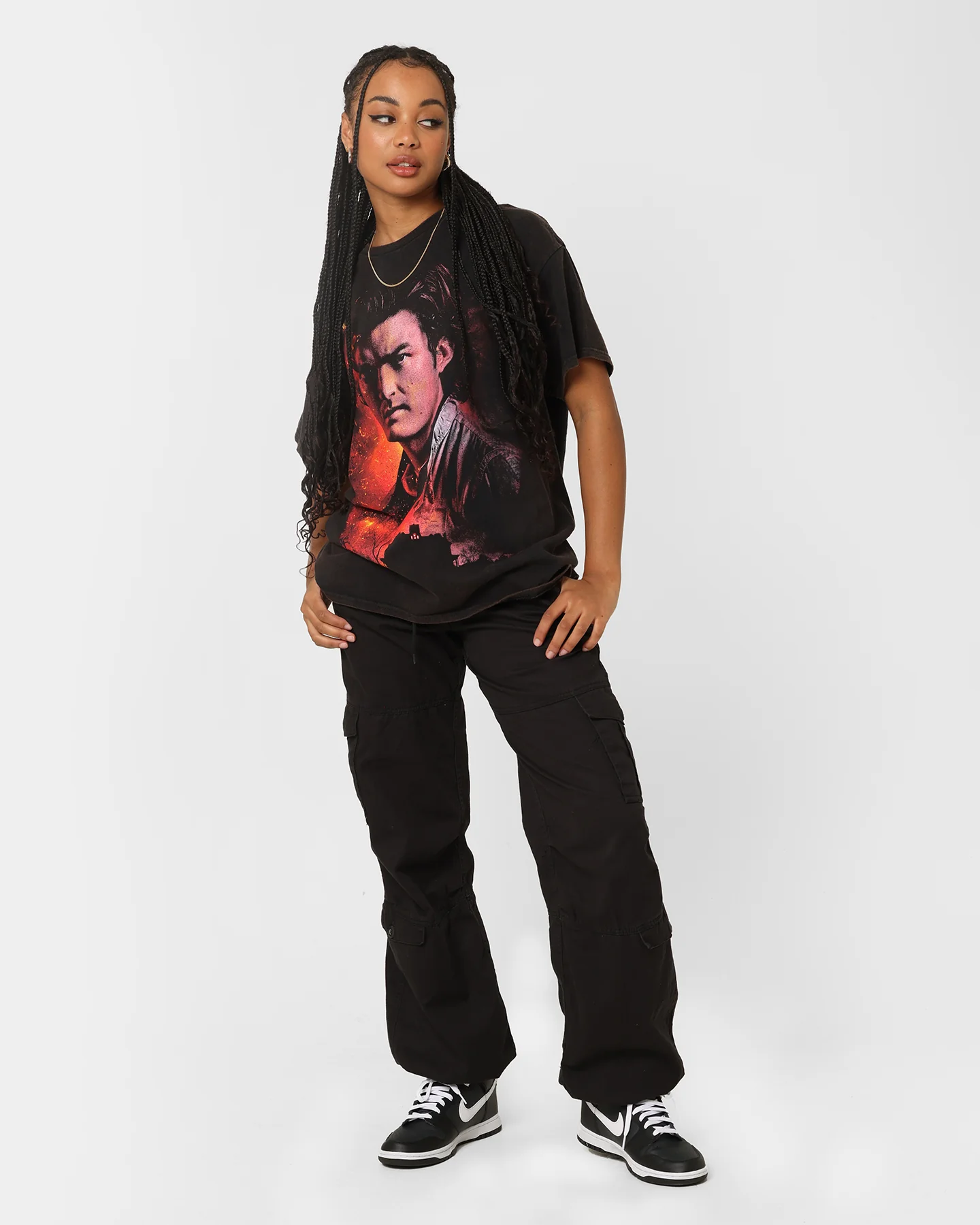 Goat Crew X Stranger Things Steve Vintage T-Shirt Black Wash