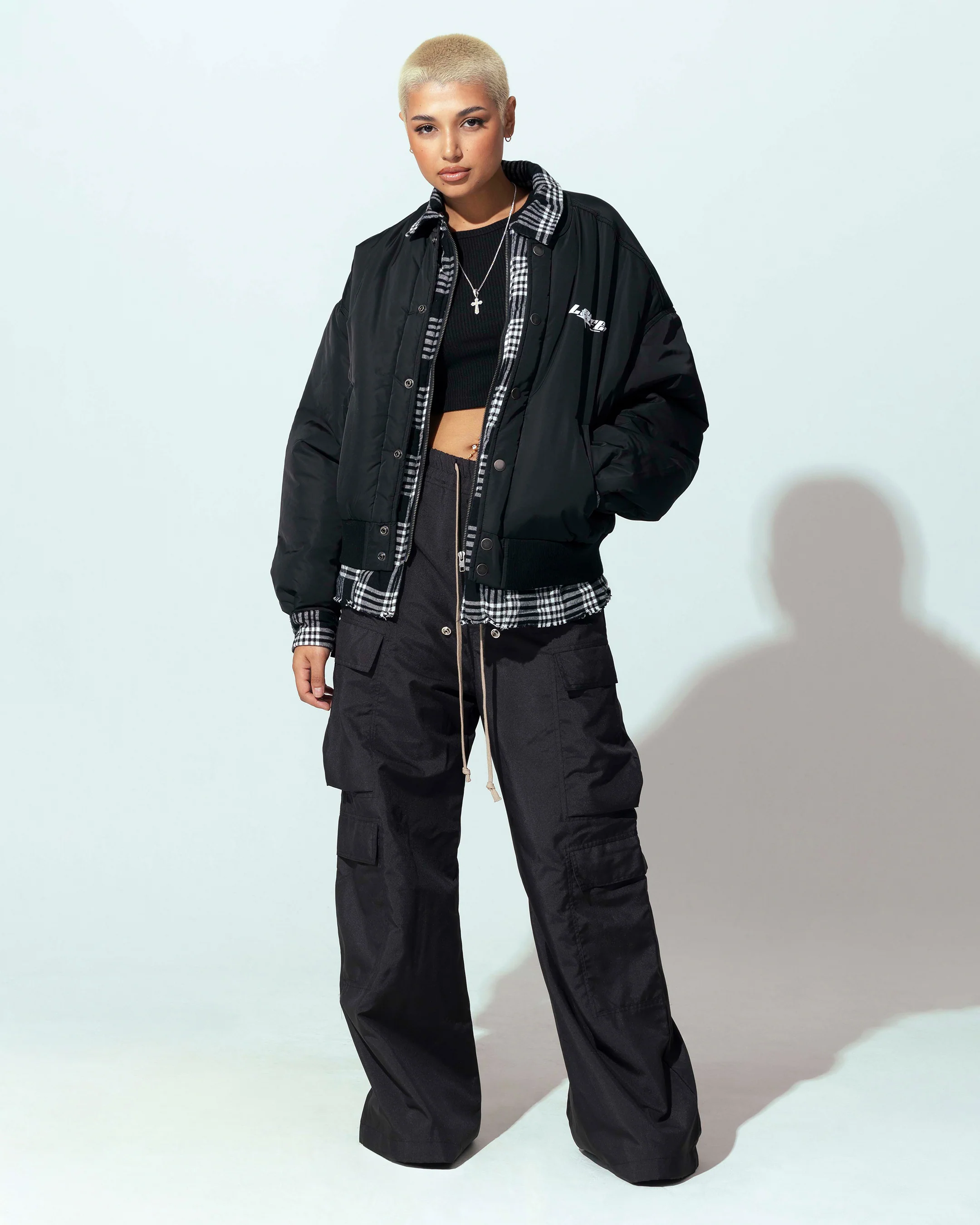 Loiter Shadow Layered Bomber Jacket Black
