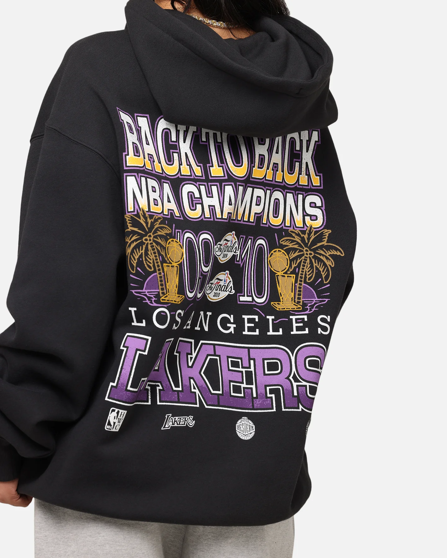 Mitchell & Ness Los Angeles Lakers Back To Back Hoodie Faded Black