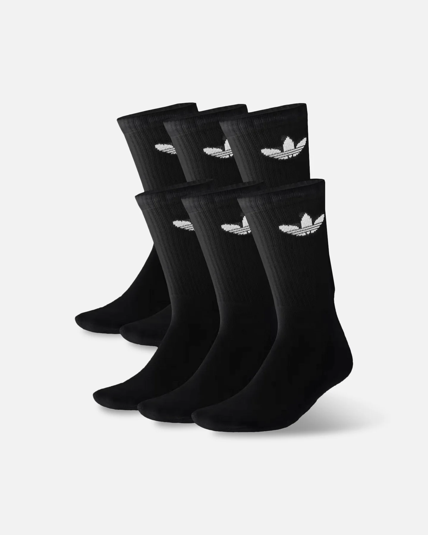 Adidas Trefoil Cushioned Crew Socks 6 Pack Black