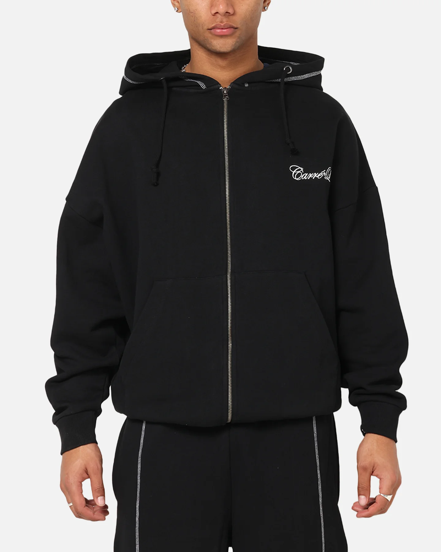 Carre Script Hoodie Black
