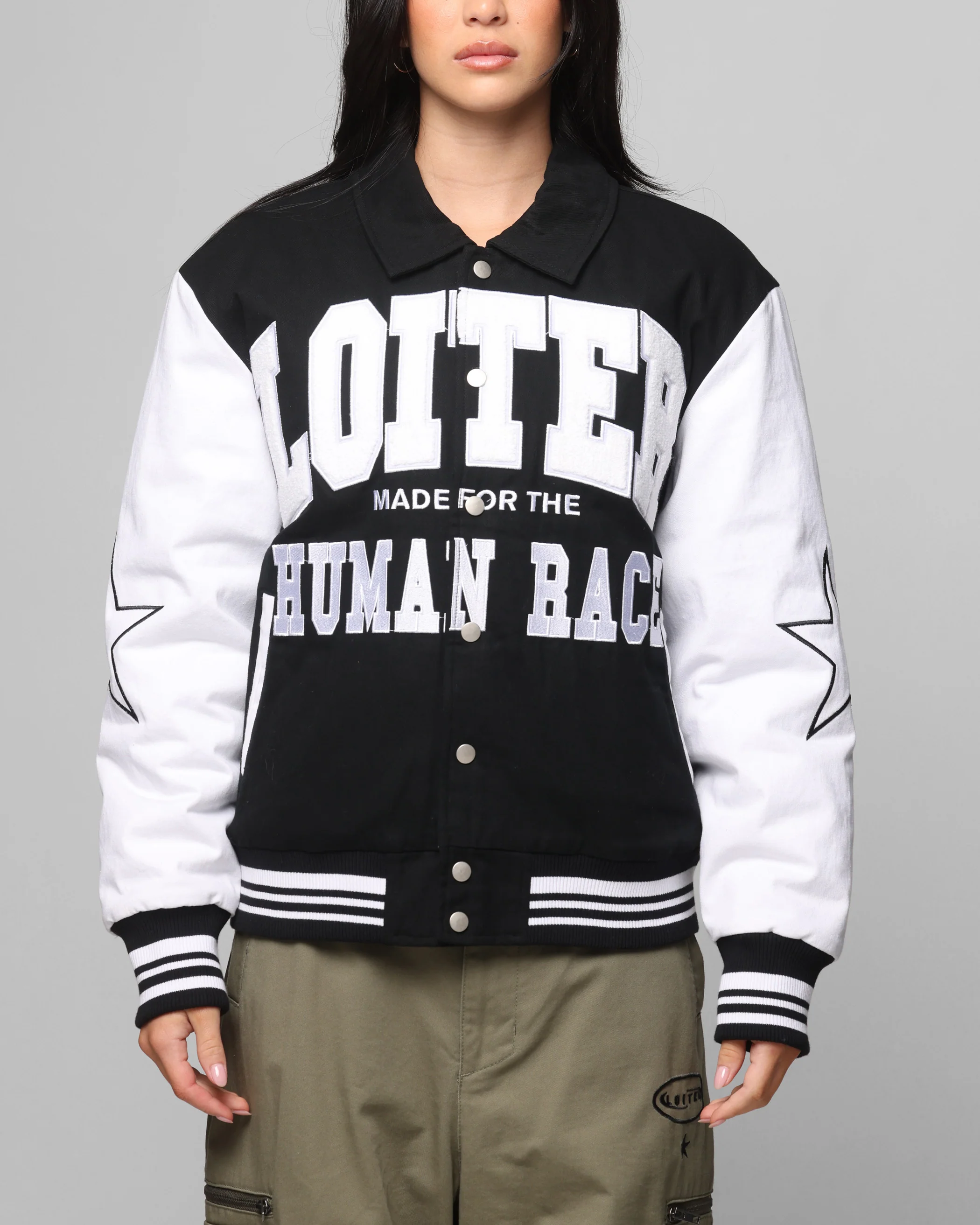 Loiter Vice City Varsity Jacket Black/White