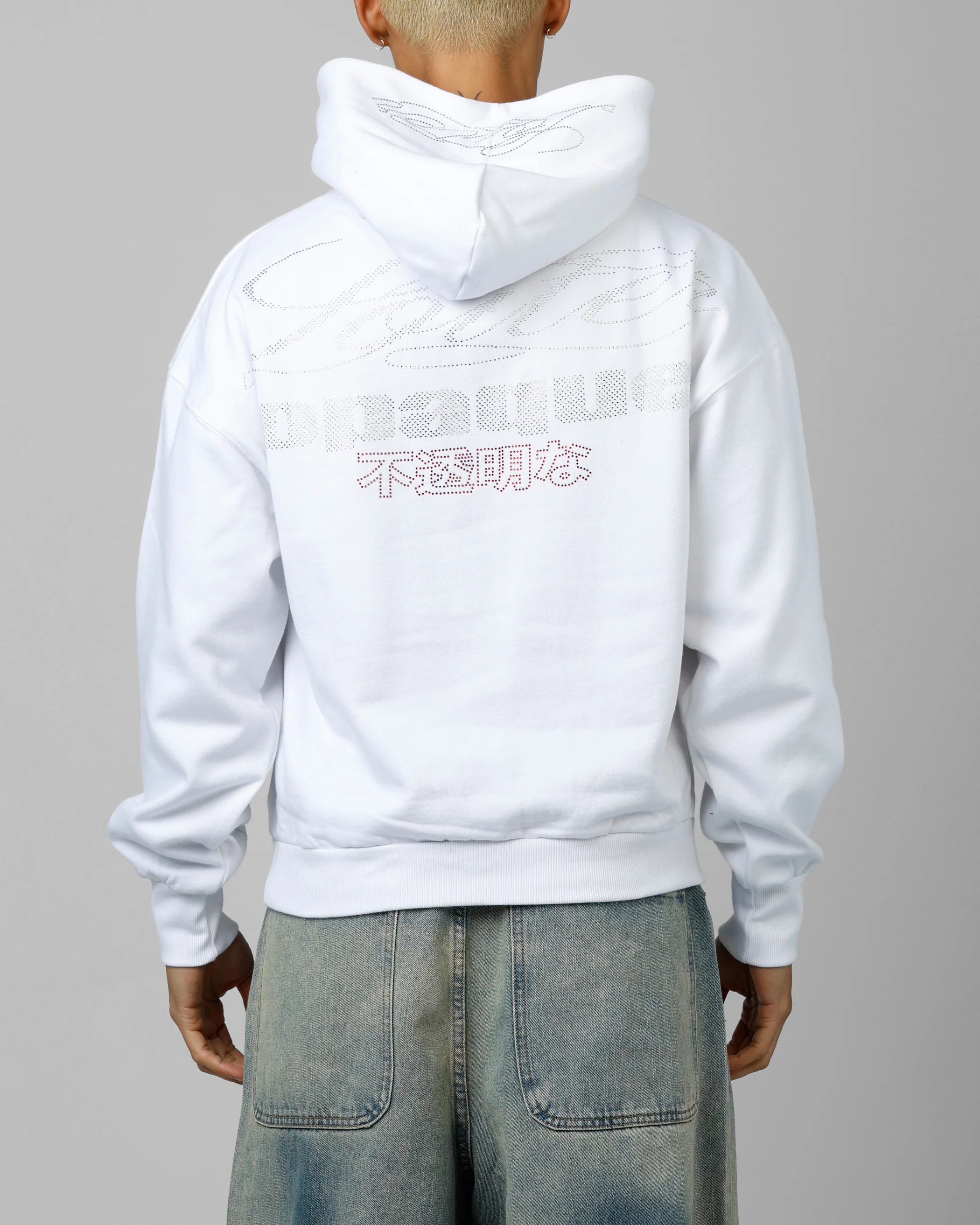 Loiter Opaque Rhinestone Premium Hoodie Off White
