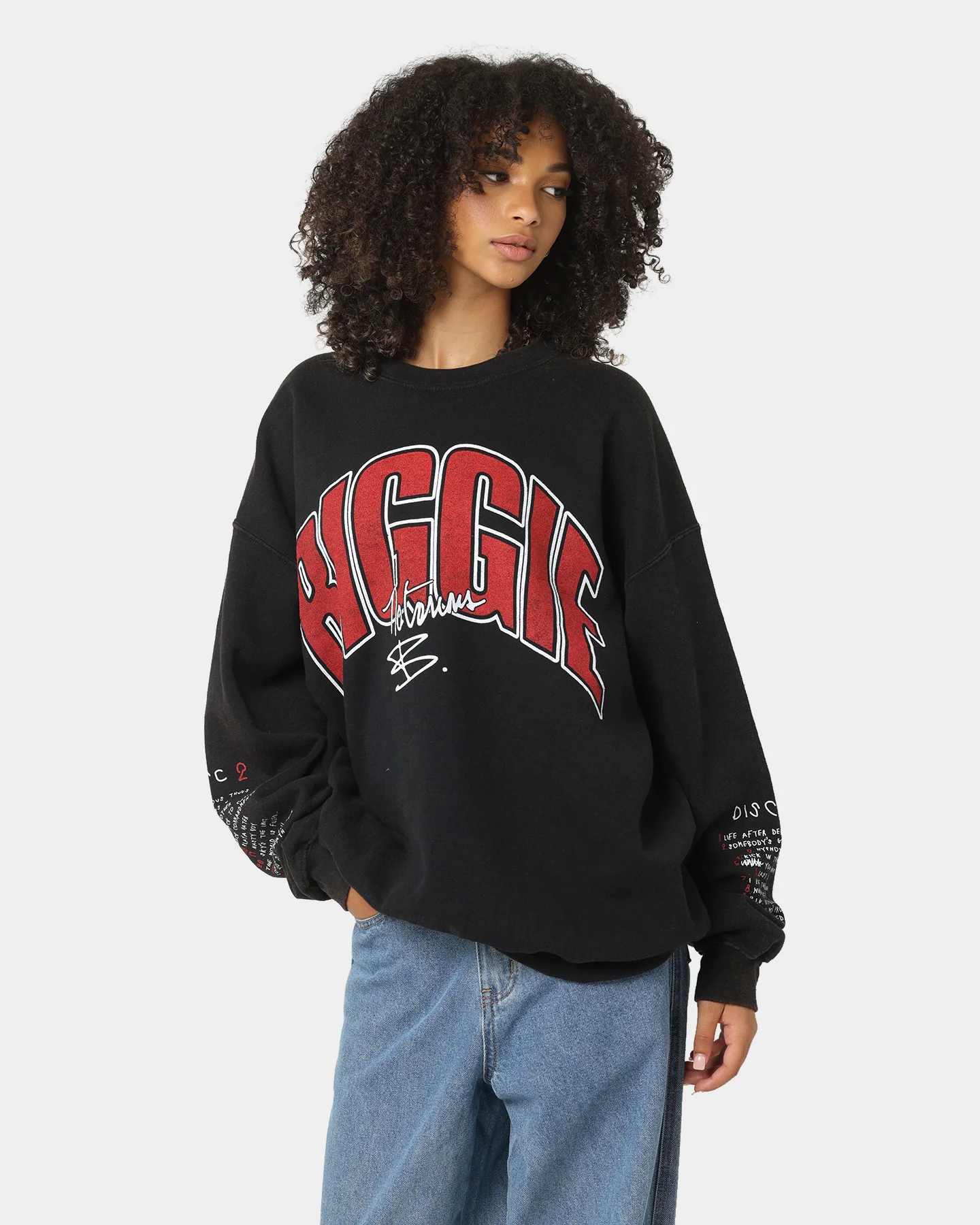 Notorious B.I.G Biggie Tracklist Crewneck Black