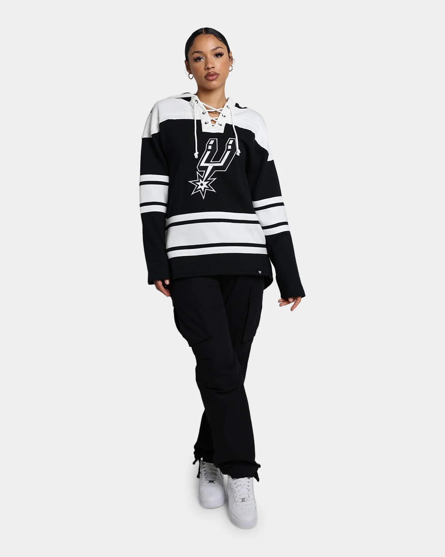 47 Brand San Antonio Spurs Superior Lacer Hoodie Jet Black