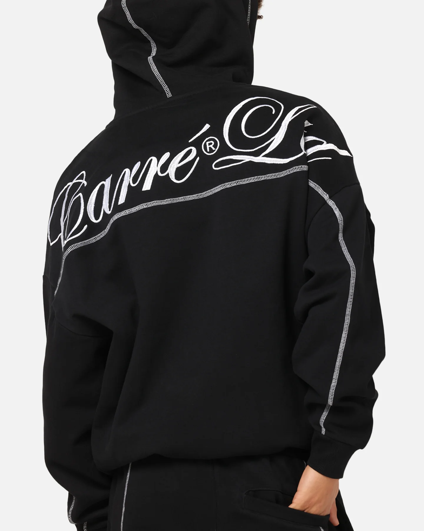 Carre Script Hoodie Black