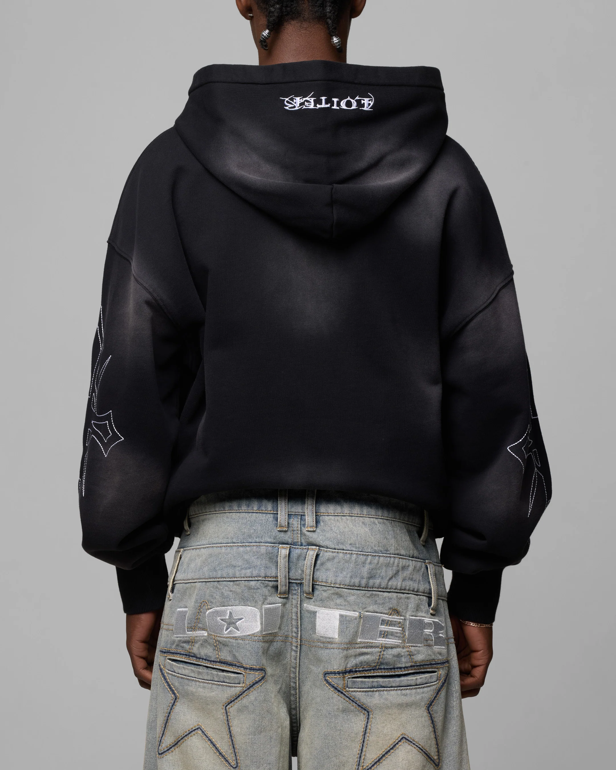 Loiter Atmosphere Full Zip Hoodie Vintage Black