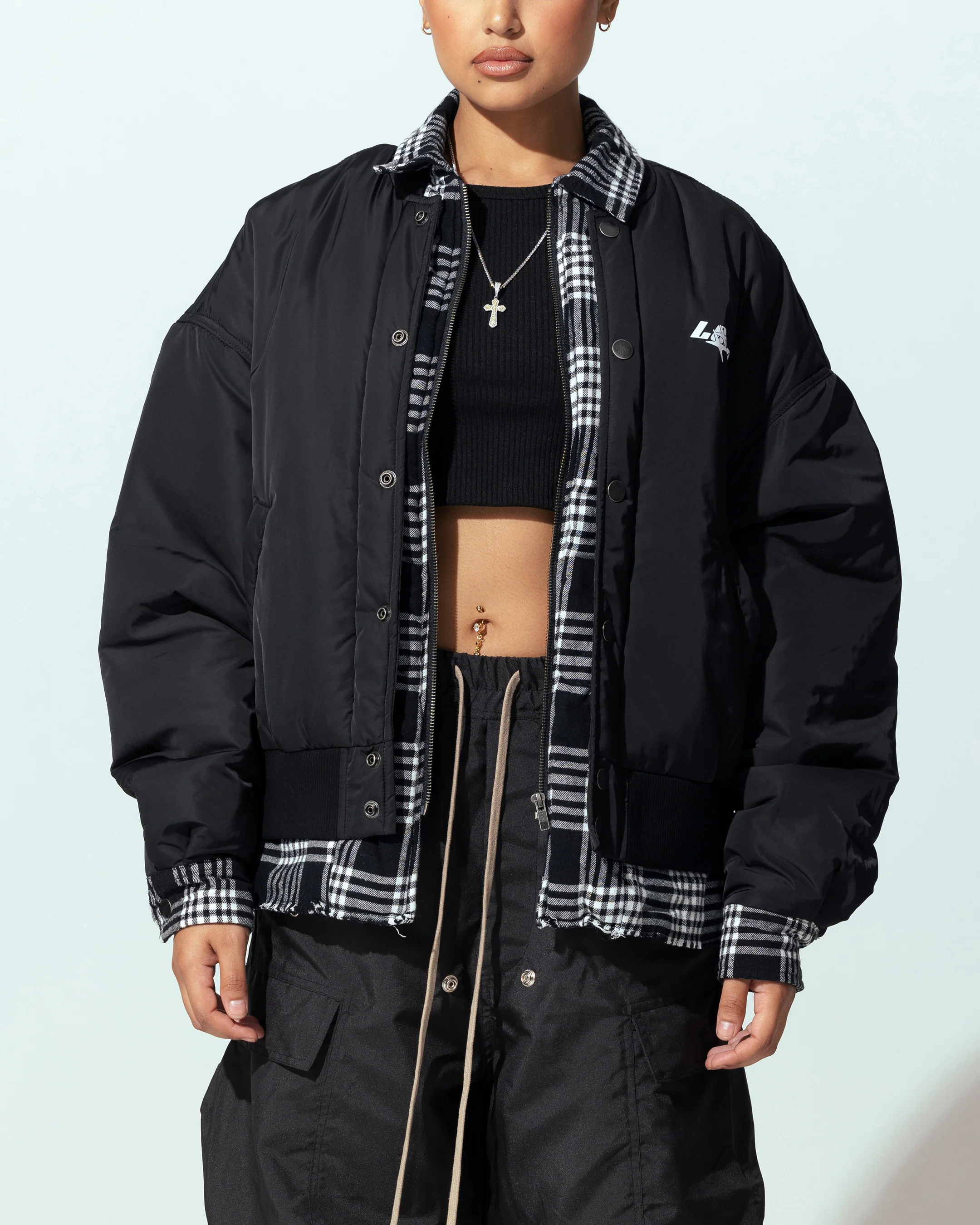 Loiter Shadow Layered Bomber Jacket Black