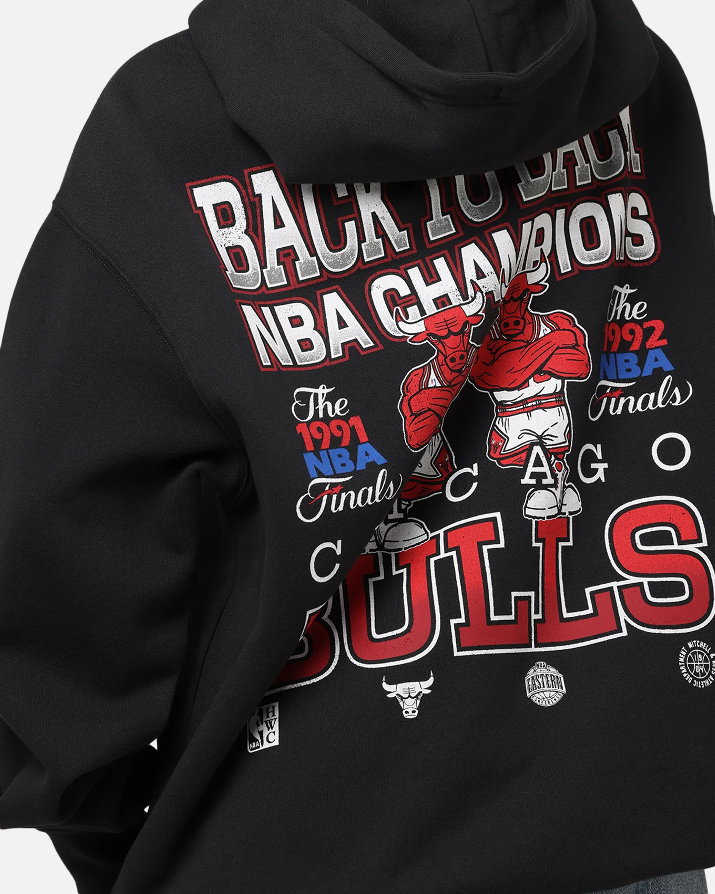 Mitchell & Ness Chicago Bulls Back To Back Hoodie Faded Black
