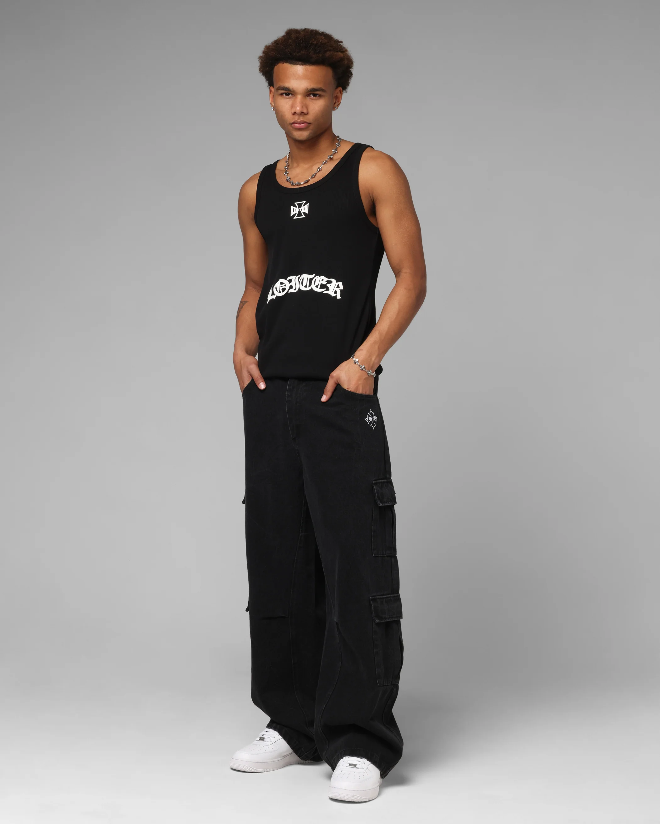 Loiter F-16 Balloon Cargo Pants Black