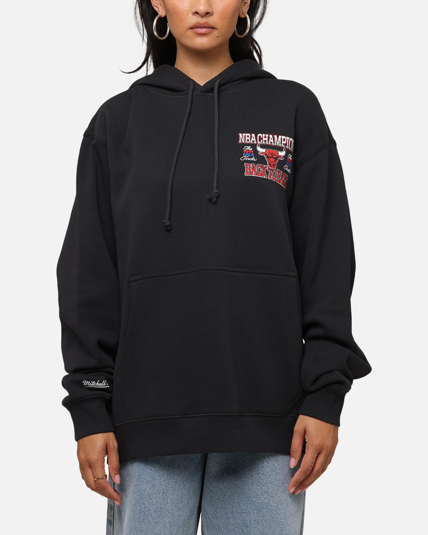 Mitchell & Ness Chicago Bulls Back To Back Hoodie Faded Black