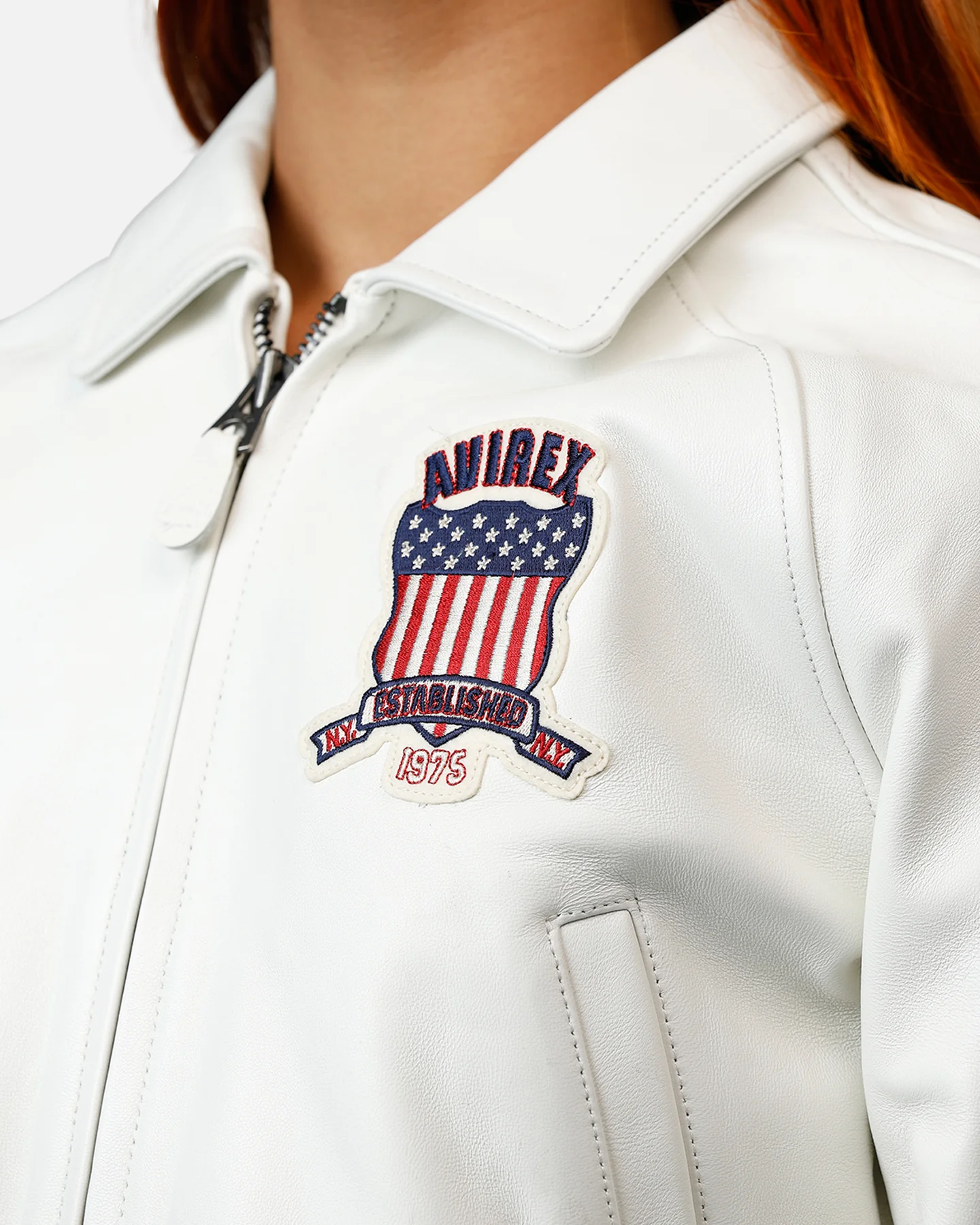 Avirex Women's Cropped Icon Jacket Snow White