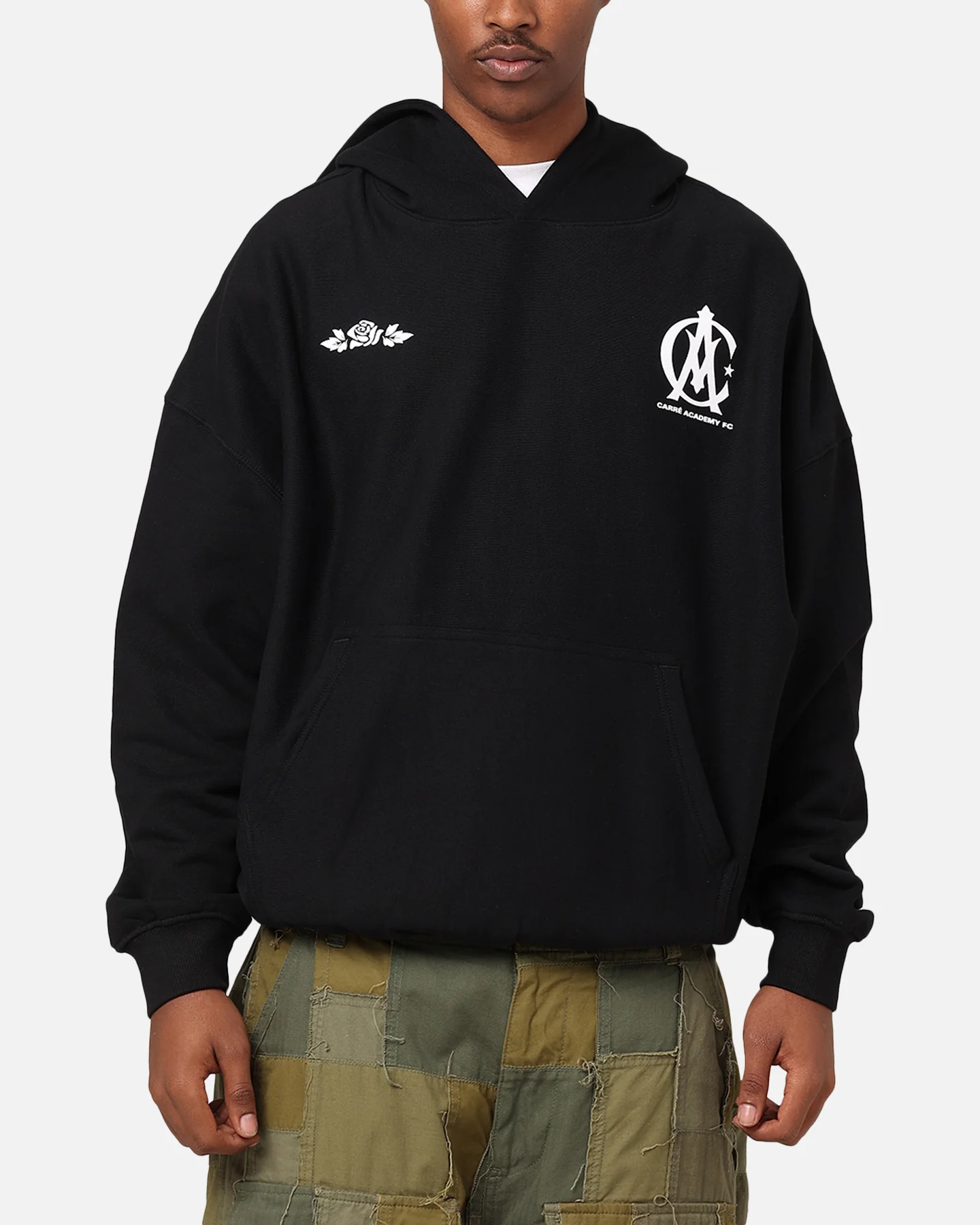 Carre Academy Chest Hoodie Black