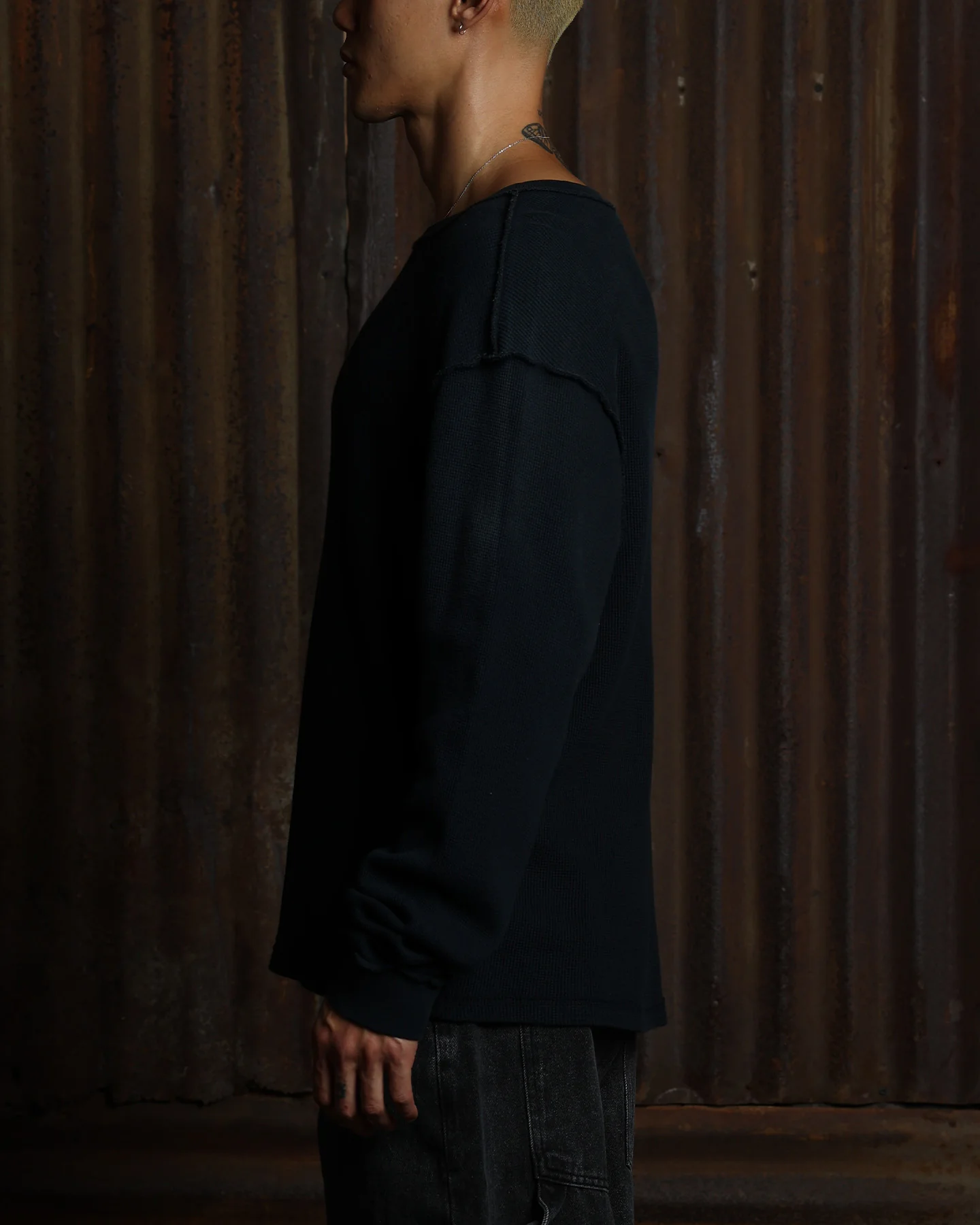 American Thrift Long Sleeve Thermal T-Shirt Washed Black