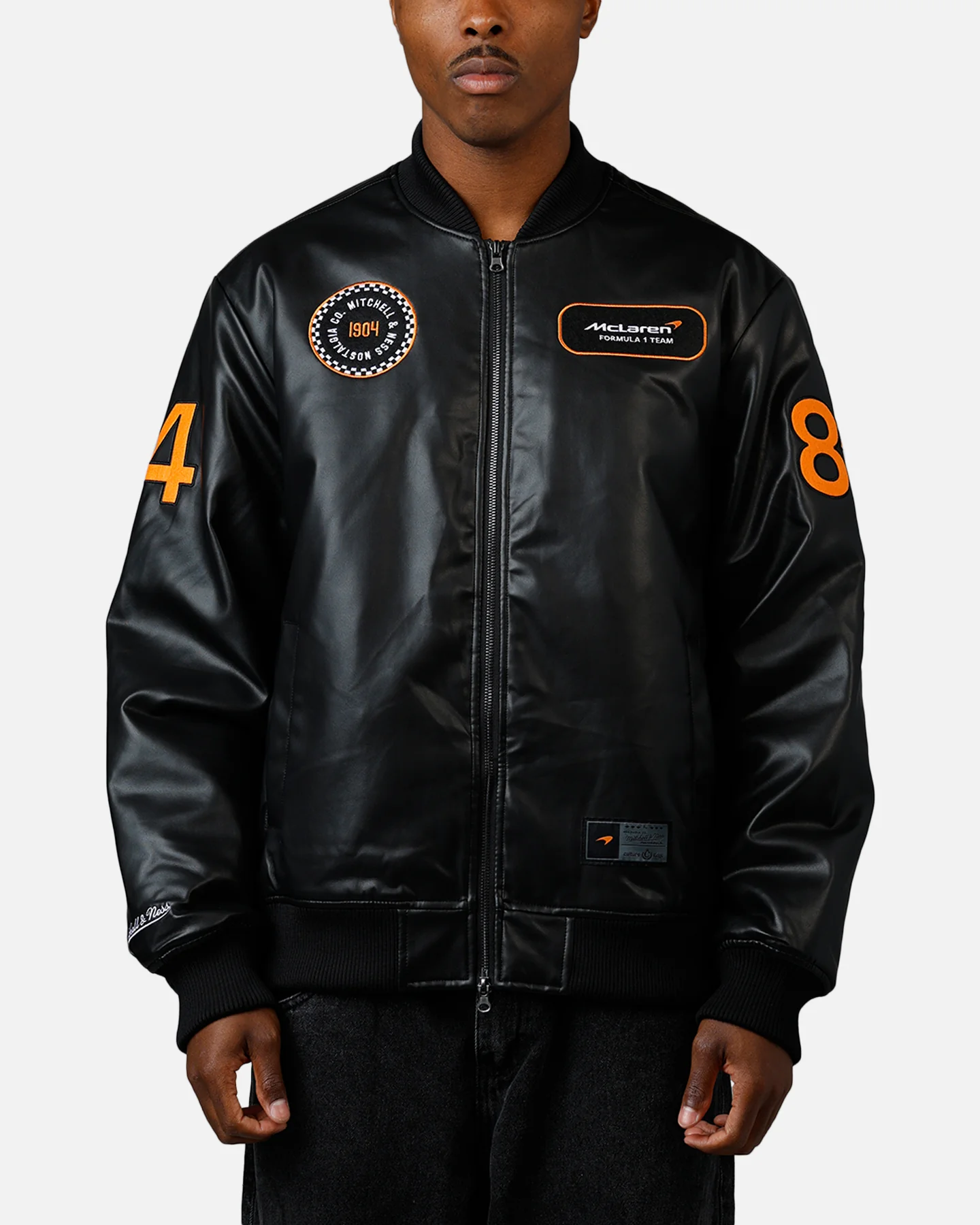 Mitchell & Ness X McLaren X Culture Kings Bomber Jacket Black