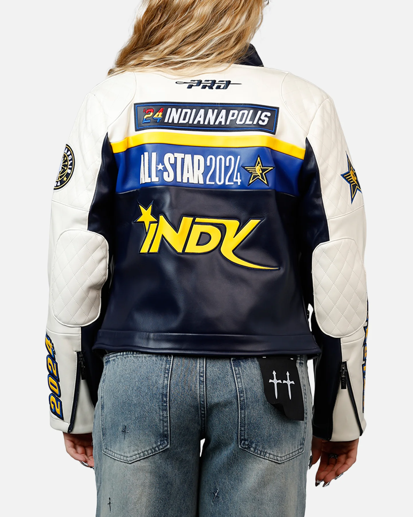 Pro Standard Women's NBA All-Stars Leather Jacket Eggshell/Midnight