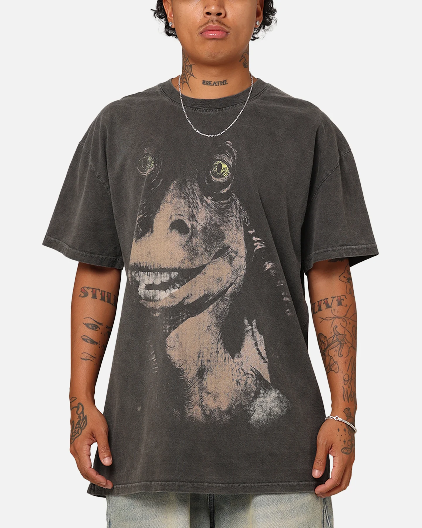 Star Wars Jar Jar Binks Heavyweight T-Shirt Black Wash