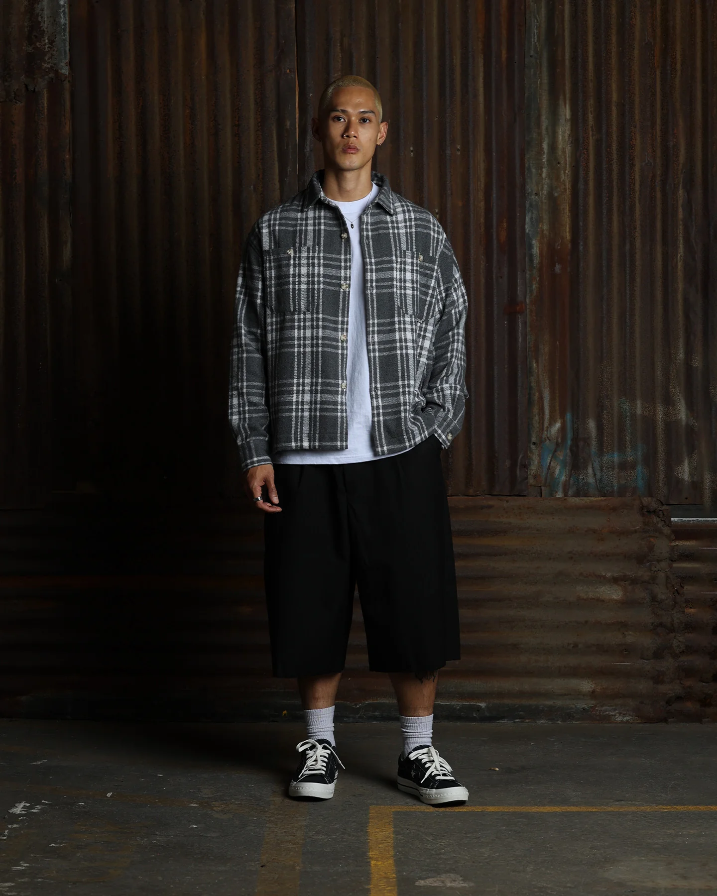 American Thrift Utility Flannel Shirt Grey