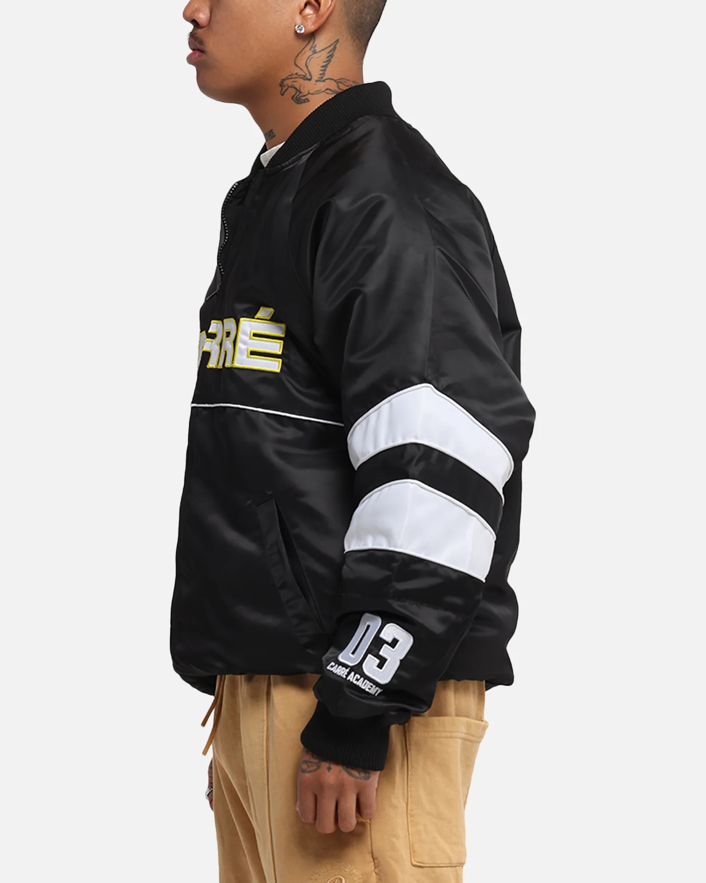 Carre Rally Panelled Bomber Jacket Black