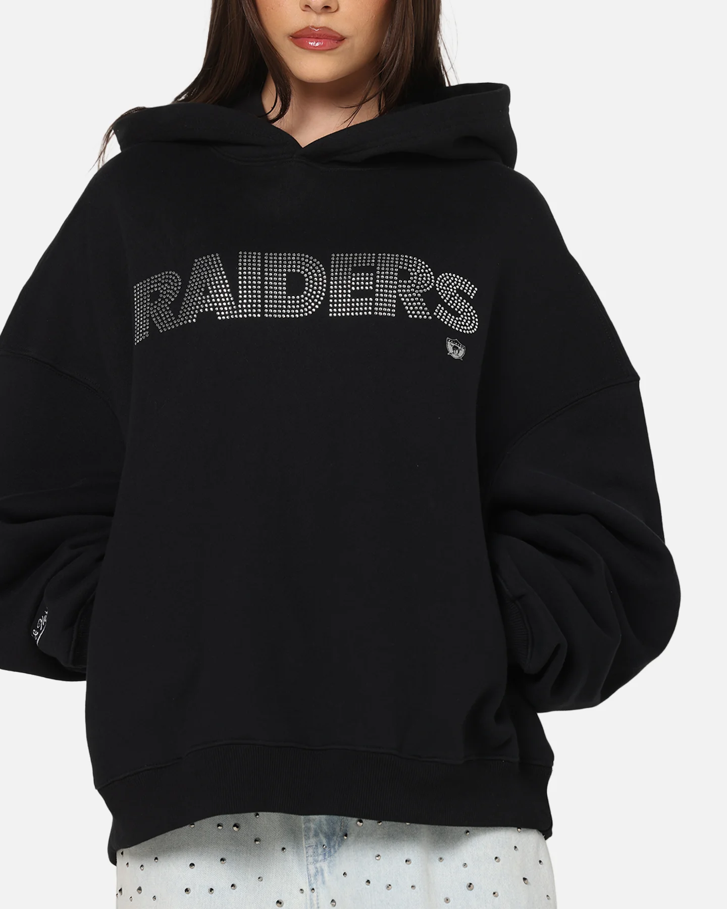 Mitchell & Ness Las Vegas Raiders Rhinestone Hoodie Faded Black