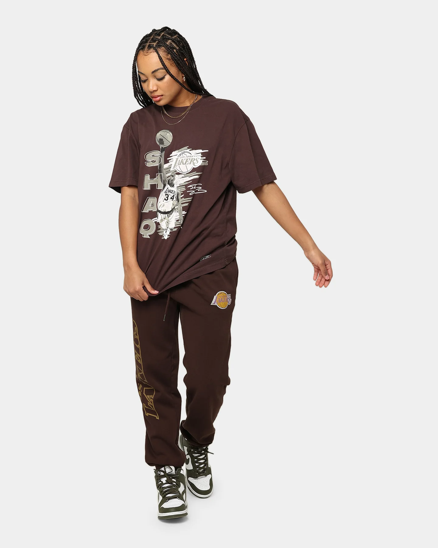 Mitchell & Ness Los Angeles Lakers Lux Brown Sweatpants Baroque Brown