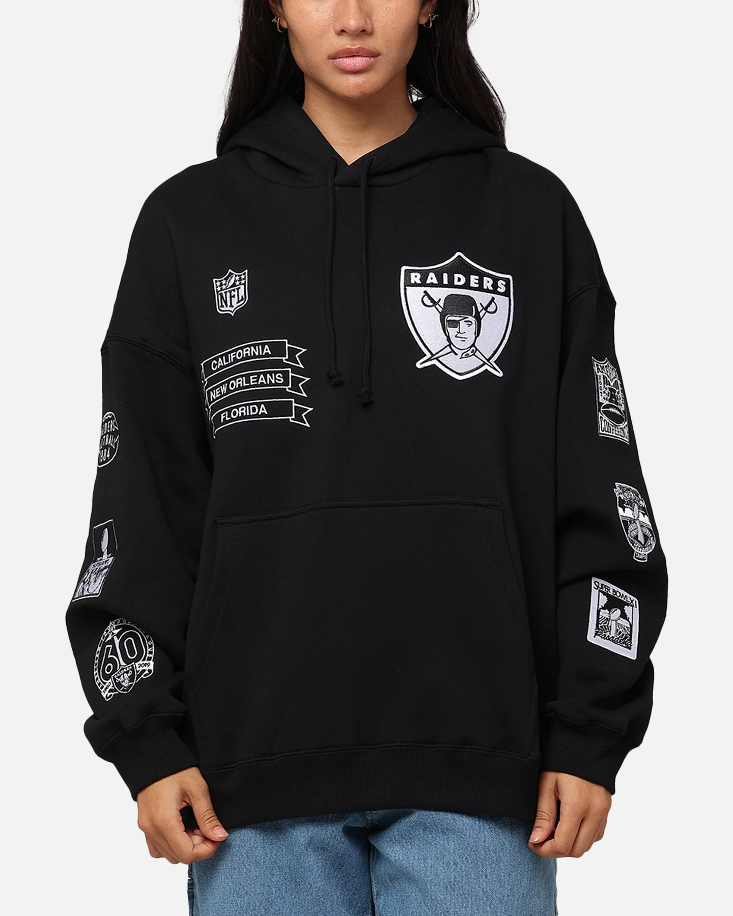 Mitchell & Ness Los Angeles Raiders History Hoodie Faded Black