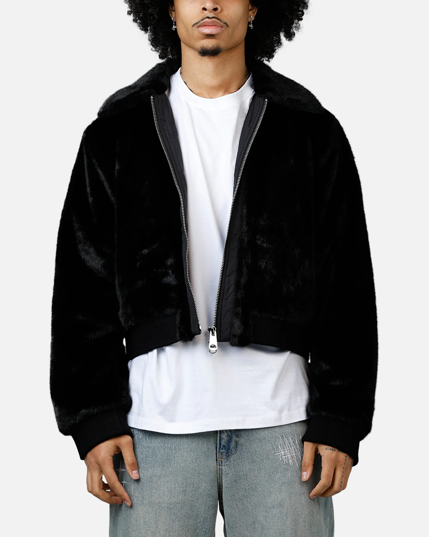 MNML Night Wolf Faux Jacket Black