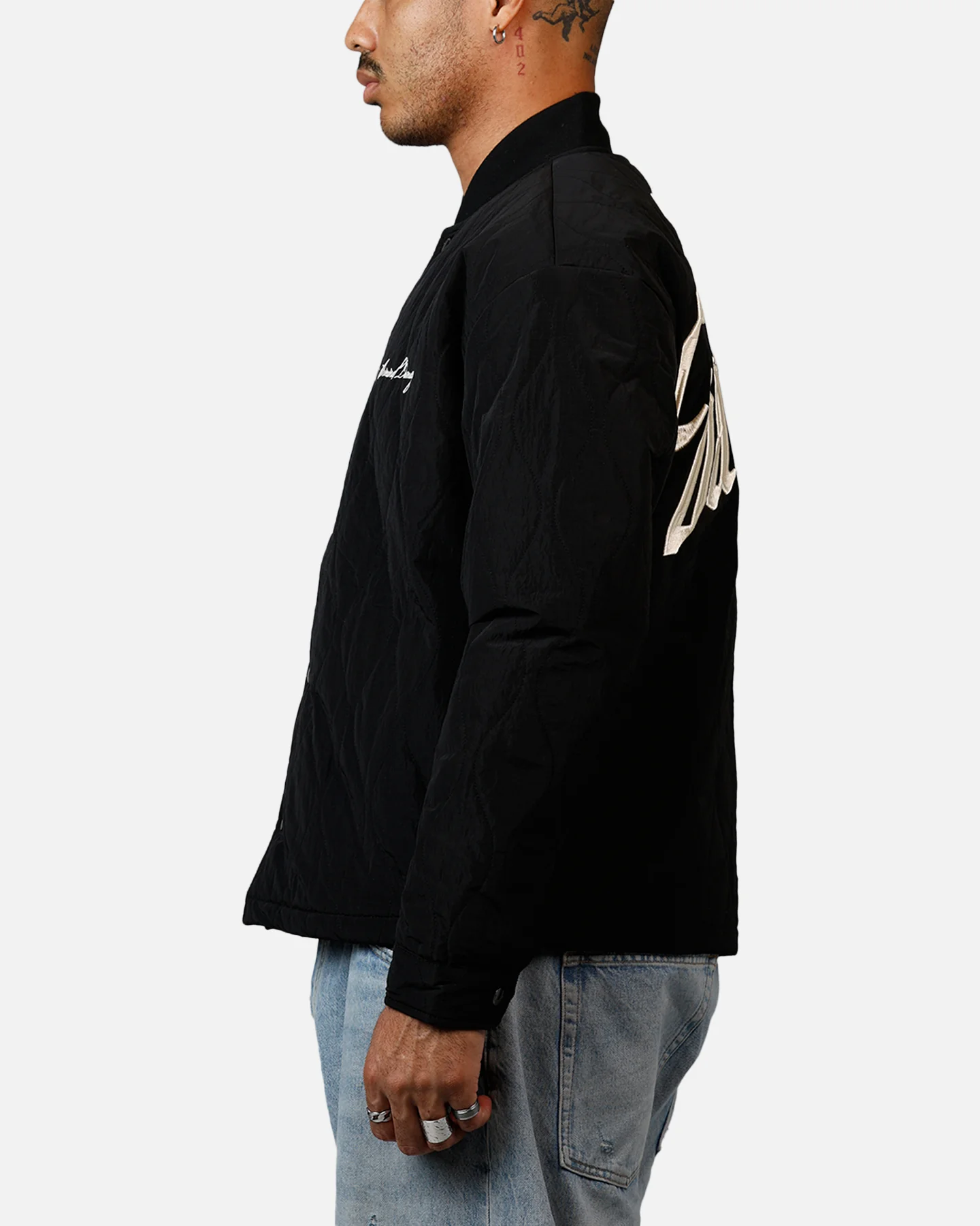 Criminal Damage Quilted Bomber Black