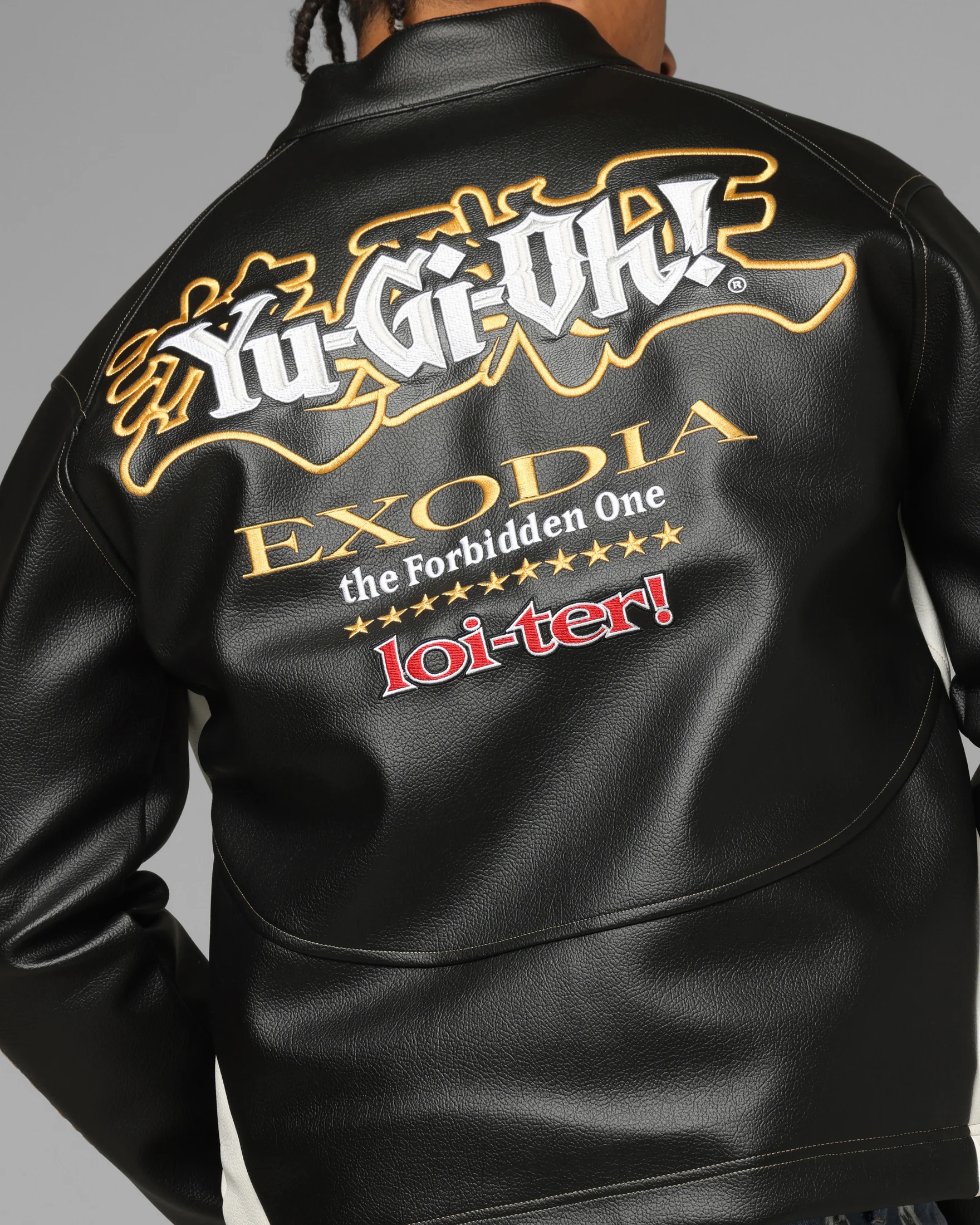 Loiter X Yu-Gi-Oh! Exodia Biker Jacket Black/Off White