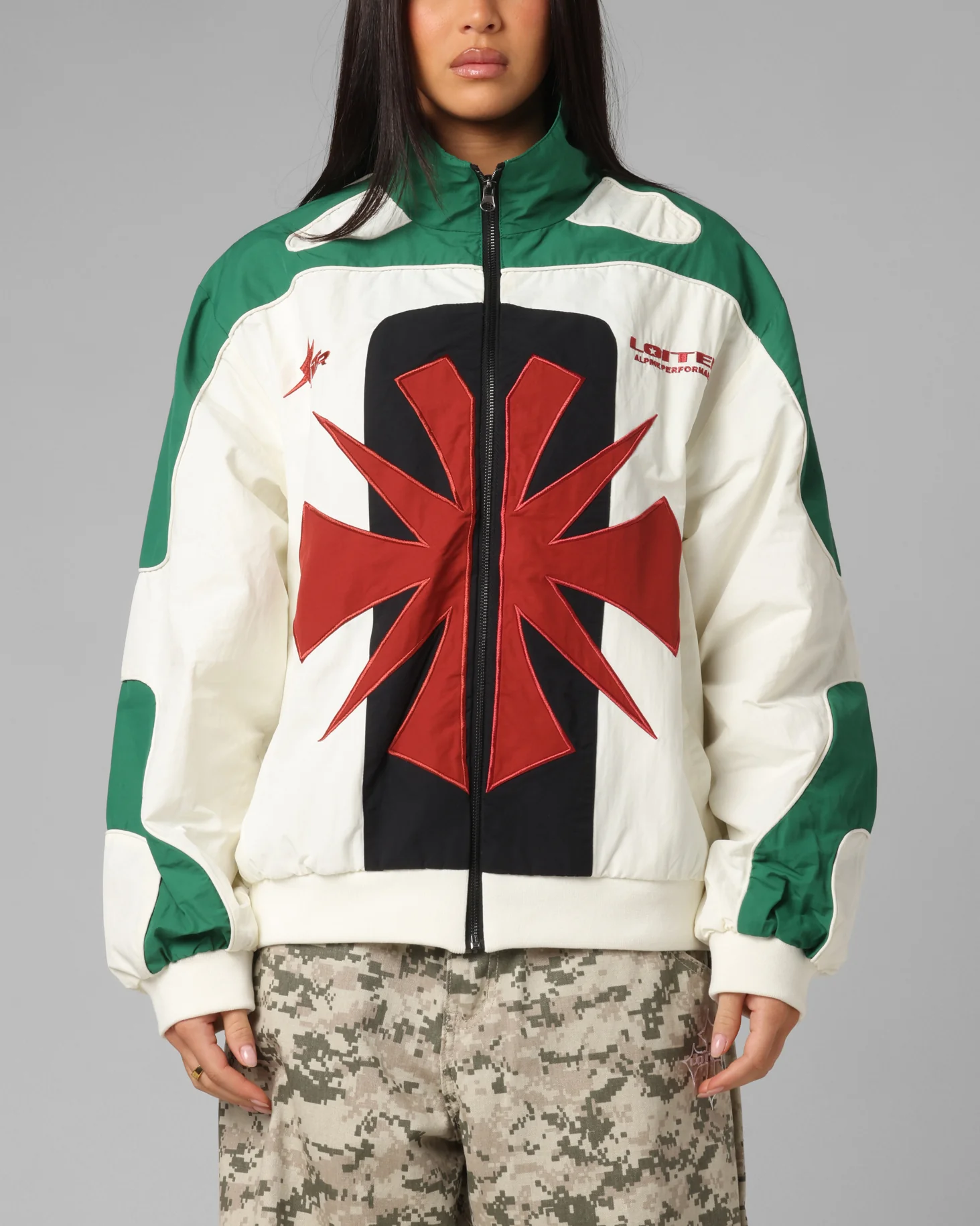 Loiter Club Classic Track Jacket White/Green