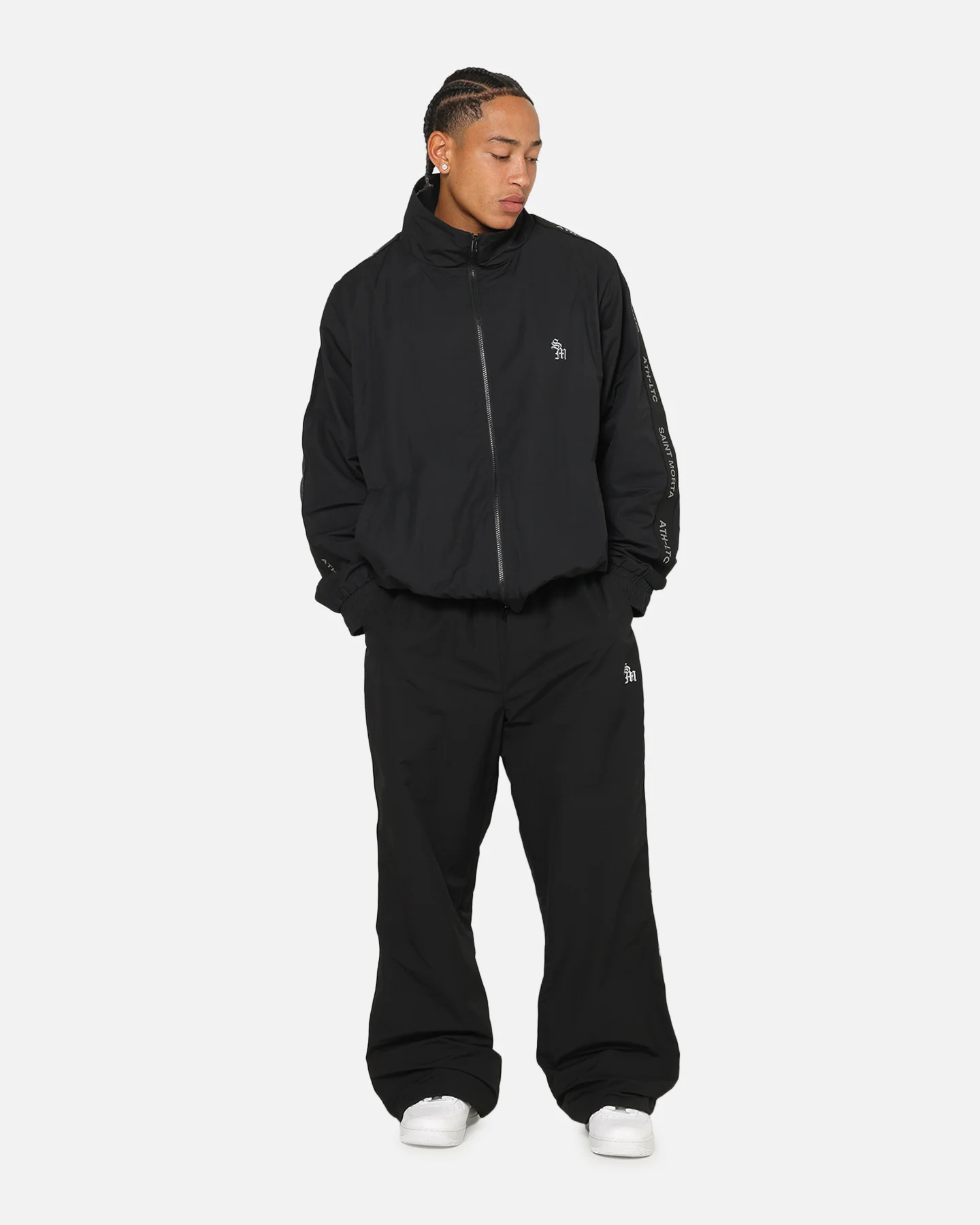 Saint Morta Athltc Zip Jacket Dark Black/White