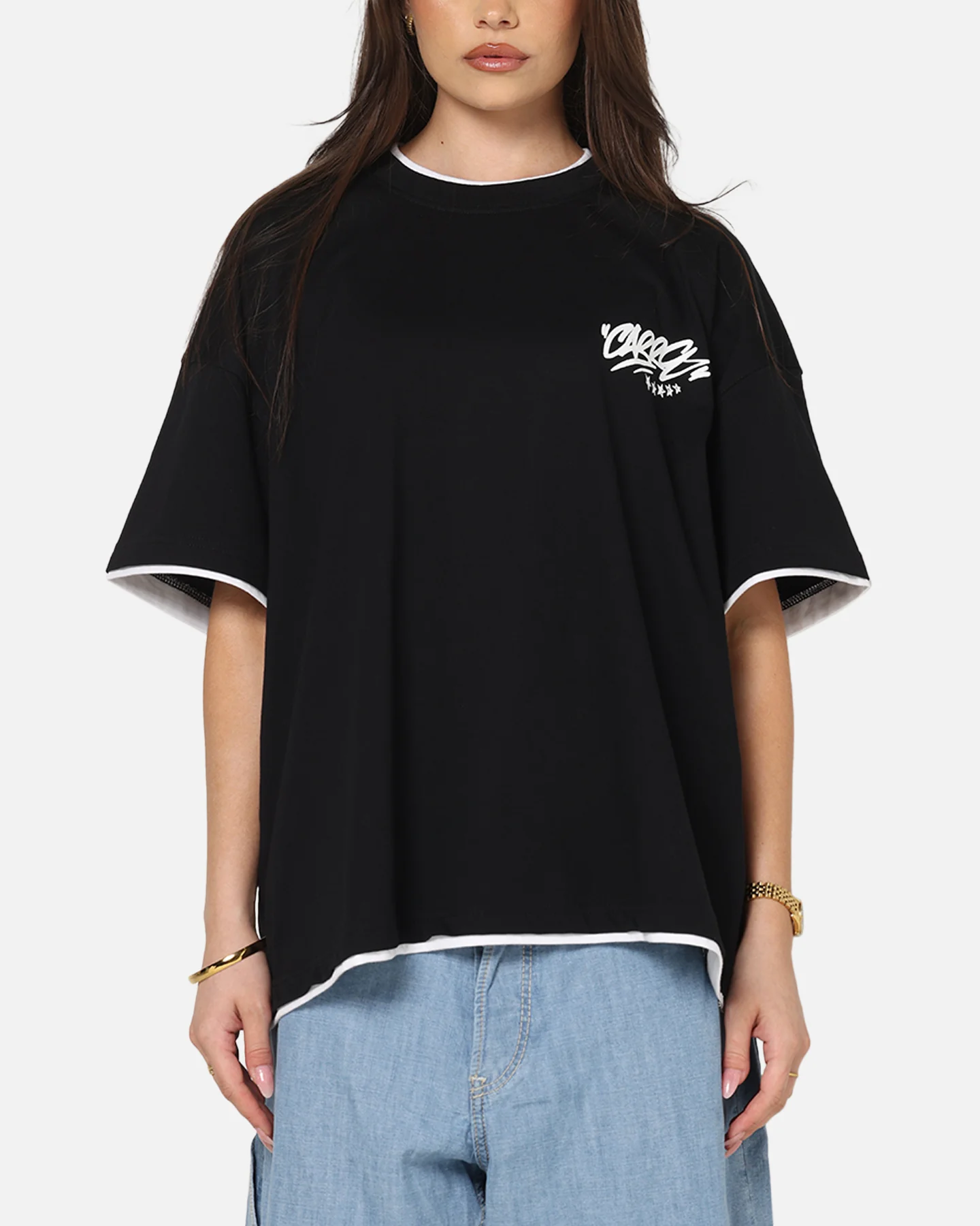 Carre Motion Layered T-Shirt Black/White