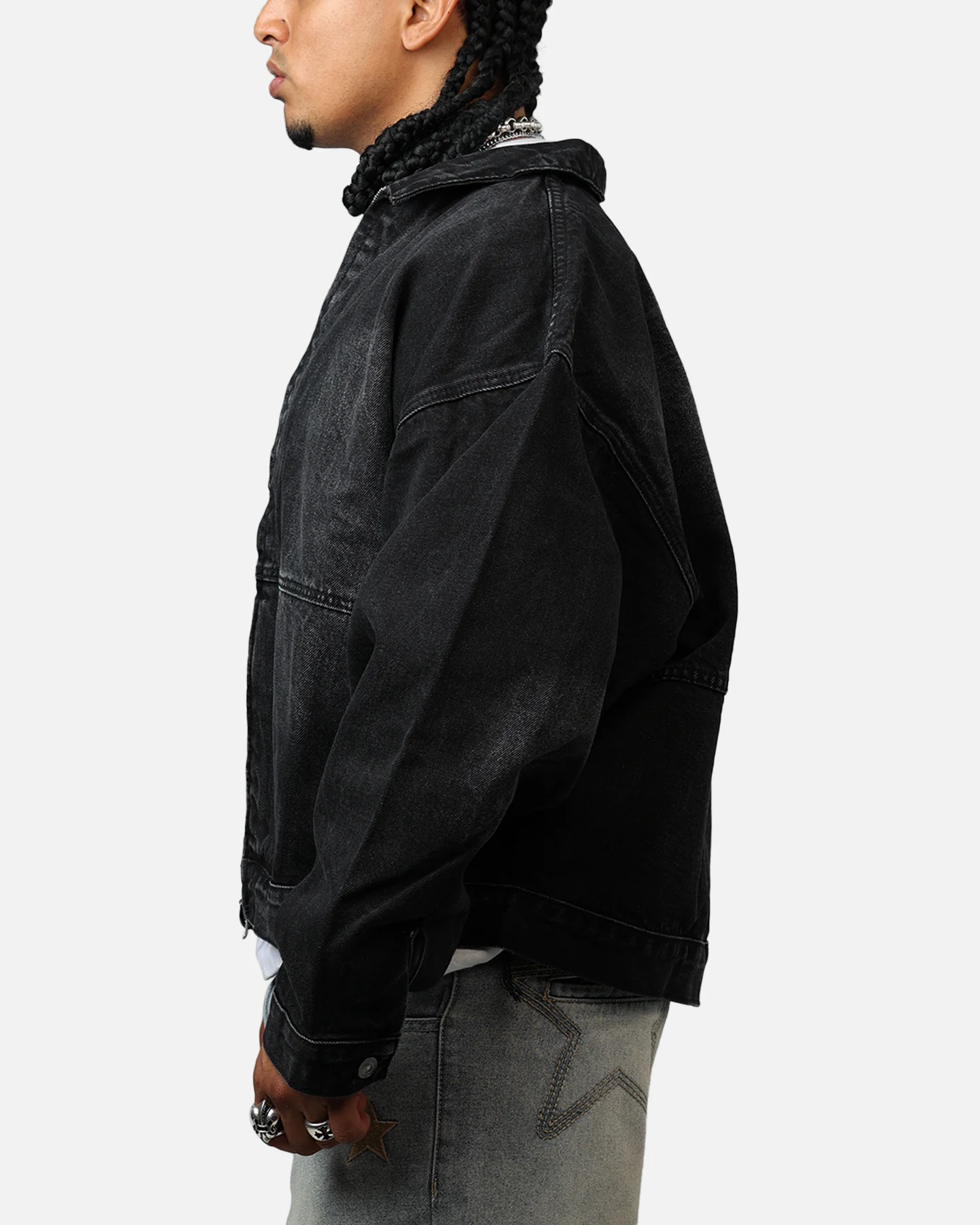 MNML Denim Choir Coat Washed Black