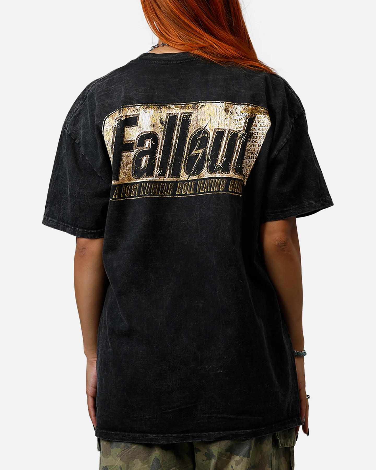 73Studio X Fallout '97 Fallout Vintage T-Shirt Black Acidwash