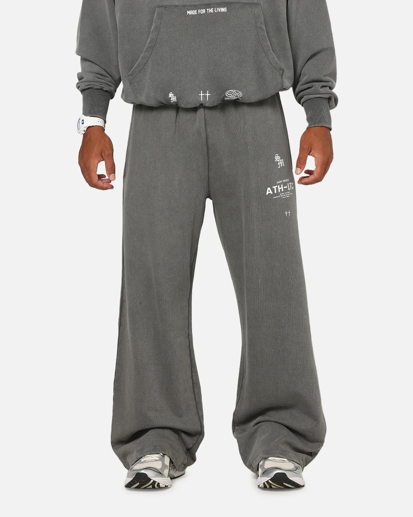 Saint Morta Athletc Sweatpants Washed Charcoal