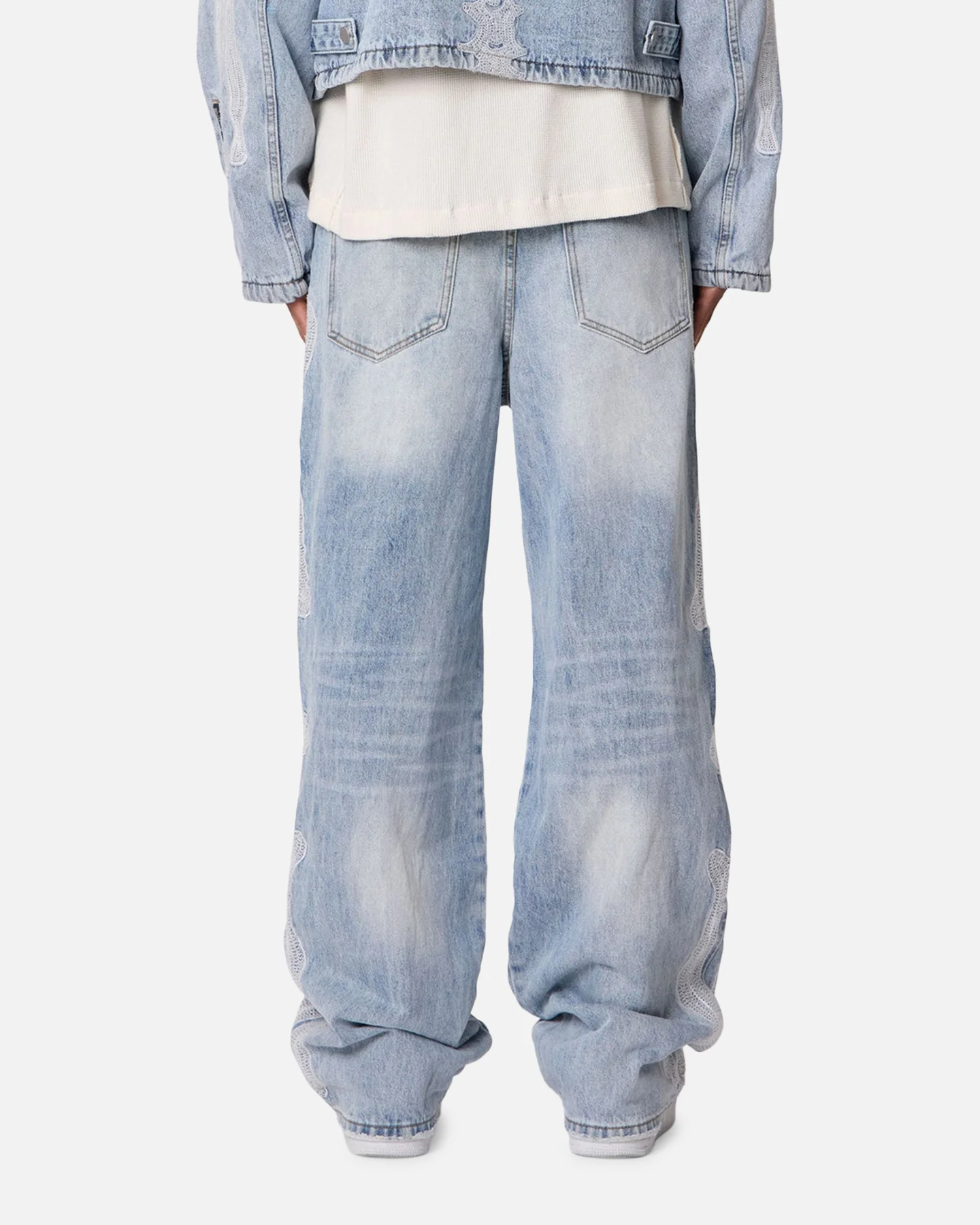 MNML Skeleton Baggy Denim Jeans Washed Blue