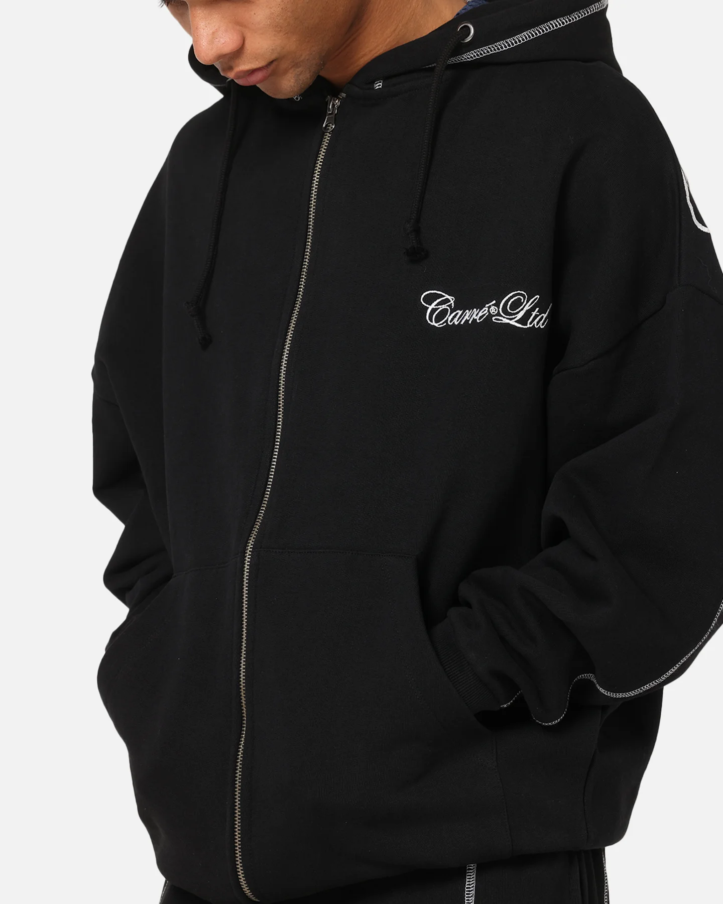 Carre Script Hoodie Black